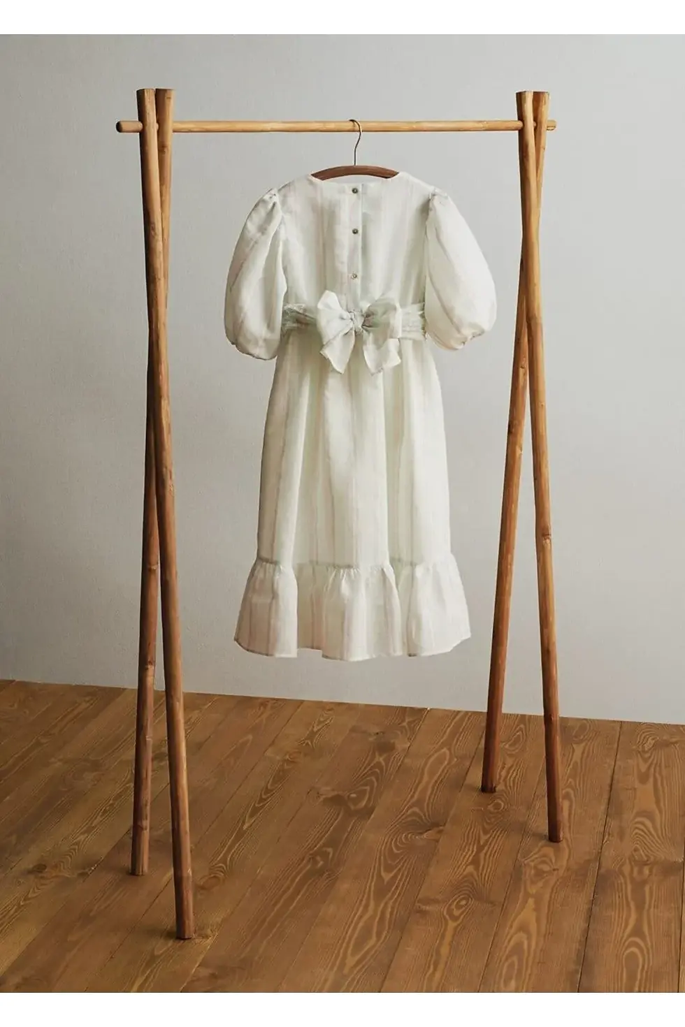 Thumbnail: MANGO Kids Balon Kollu Çizgili Elbise