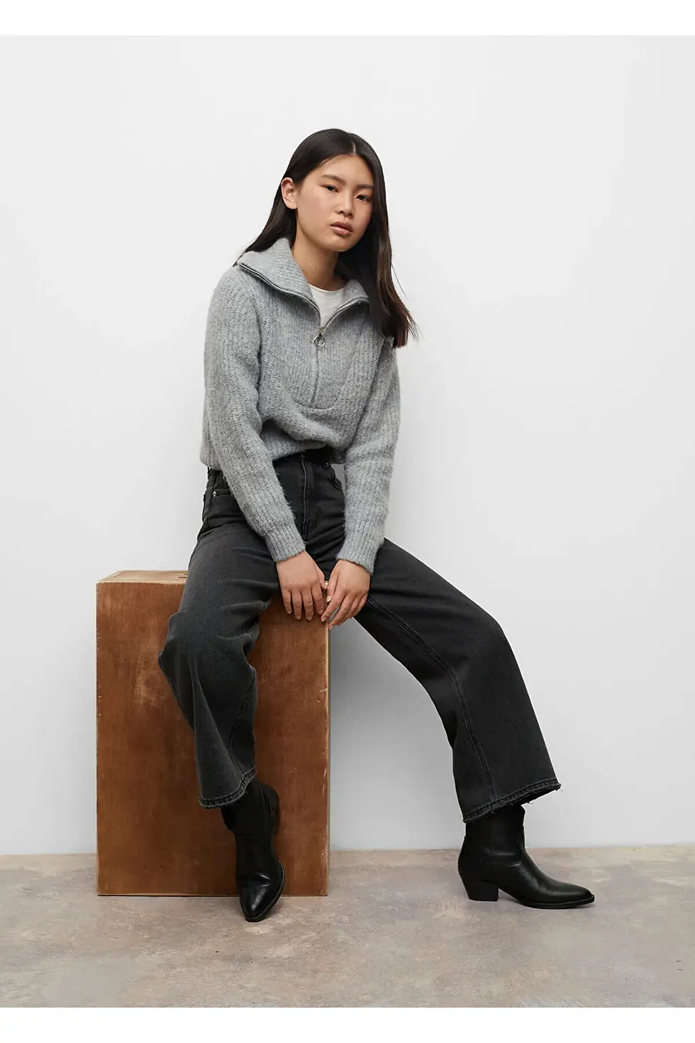 Thumbnail: MANGO Kids Kız Çocuk Siyah Denim Pantolon