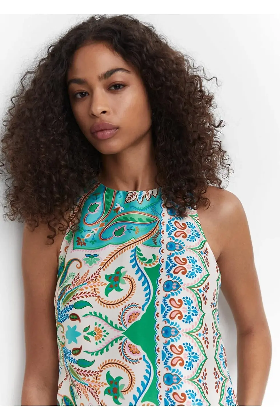 Миниатюра: Mango Paisley desenli saten elbise