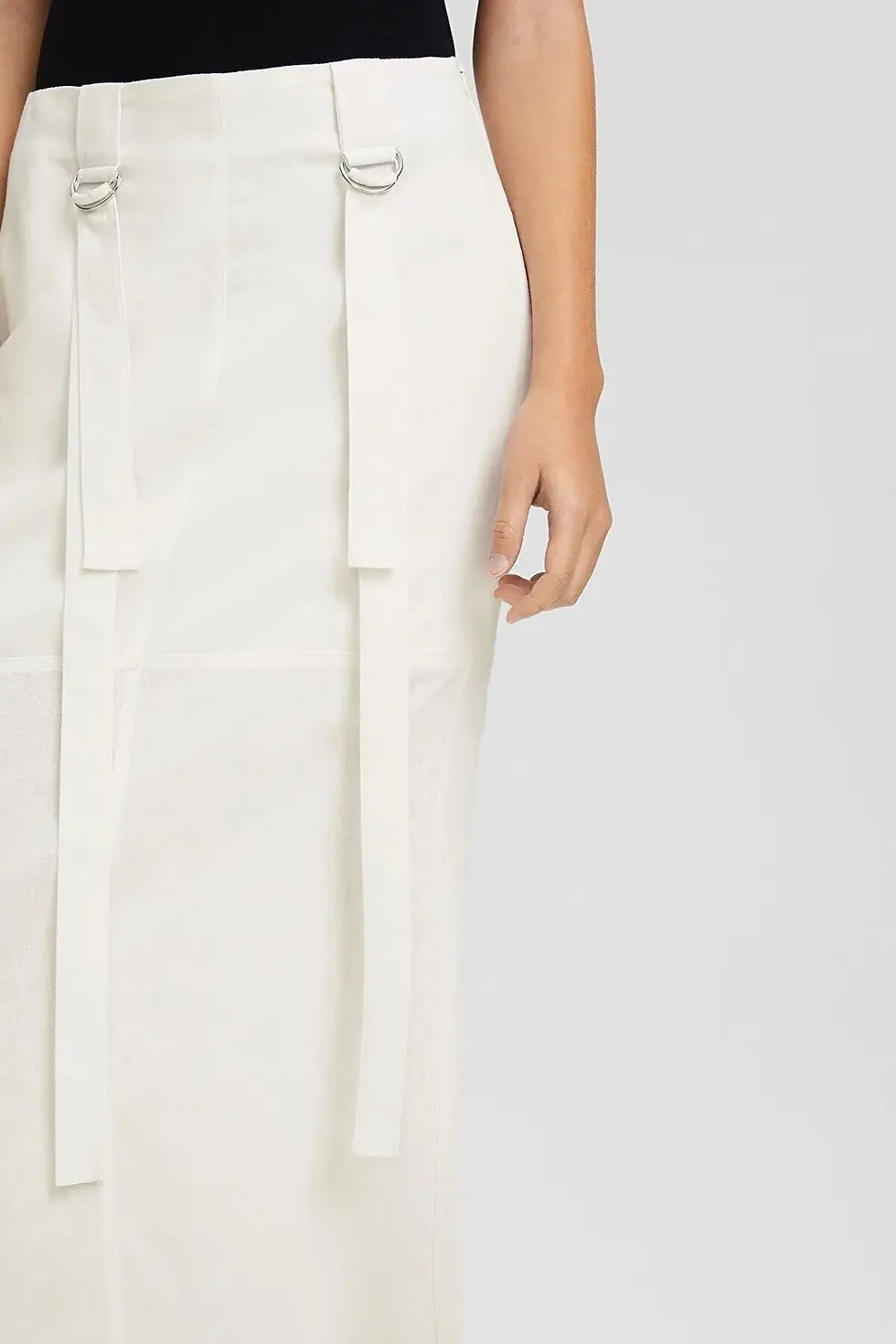 Thumbnail: Bershka Kayışlı keten karışımlı midi etek