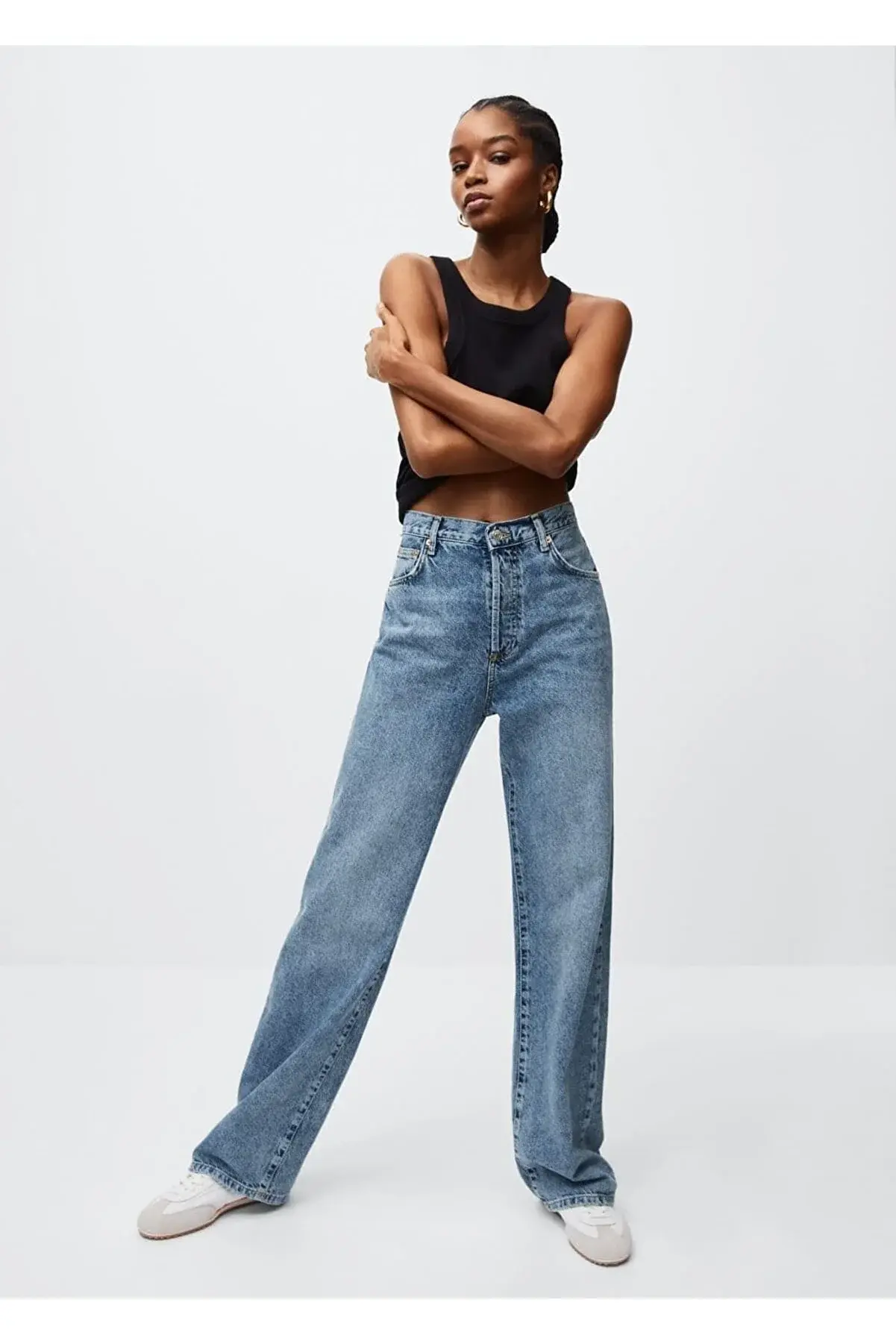 Mango Düz Kesimli Yüksek Bel Jean Pantolon