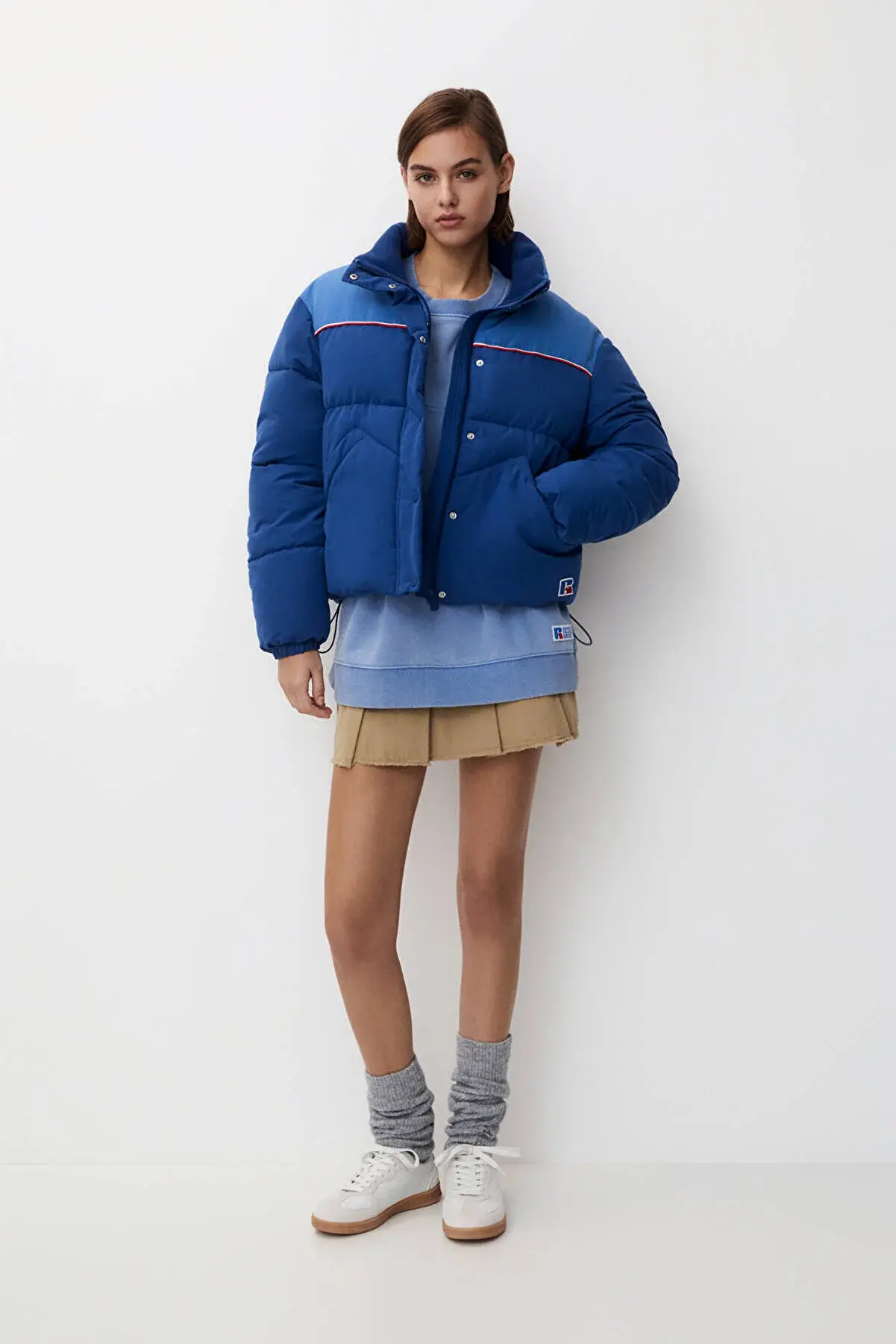 Pull & Bear Russell Athletic x P&B şişme mont