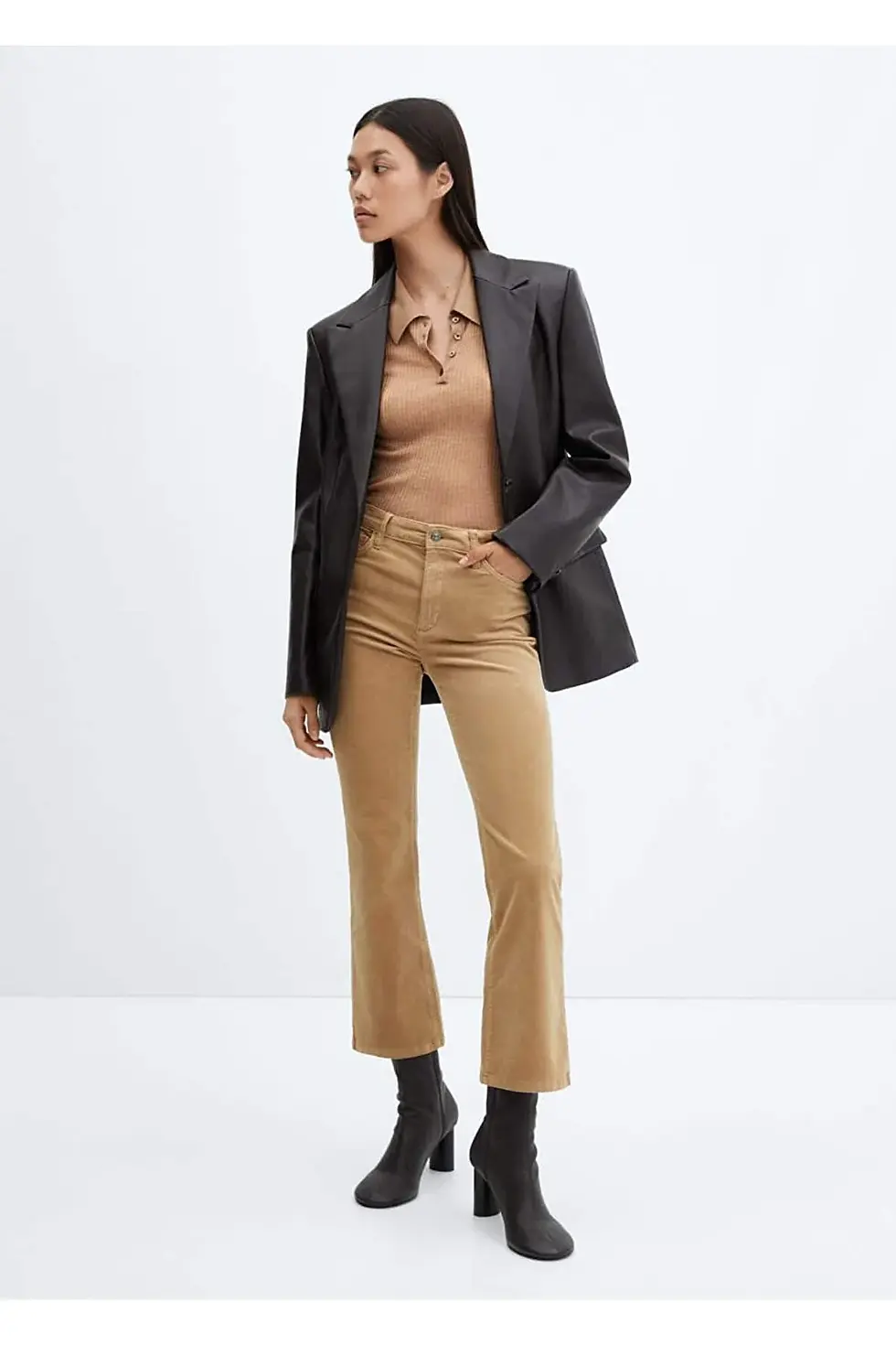 Миниатюра: Mango Flare Kesim Fitilli Kadife Jean Pantolon