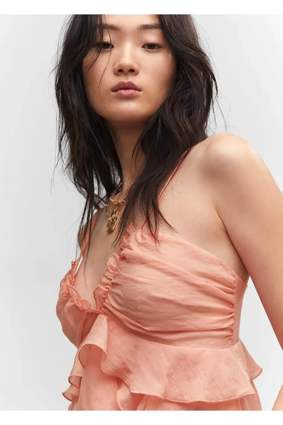 Thumbnail: Mango Lyocell volanlı elbise