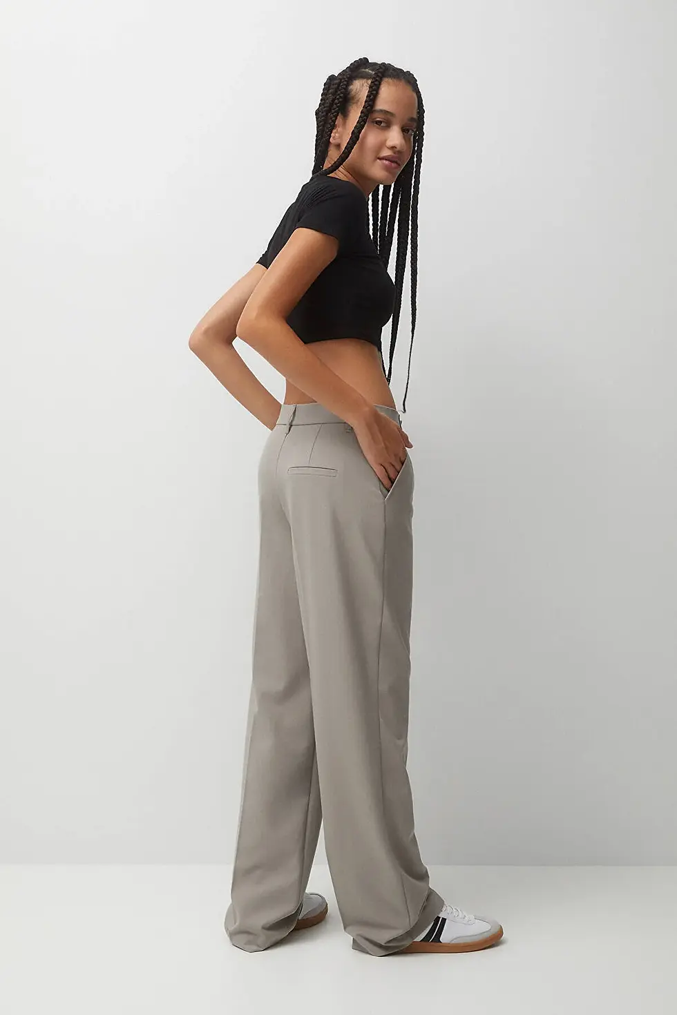 Миниатюра: Pull & Bear Pensli geniş paça smart pantolon