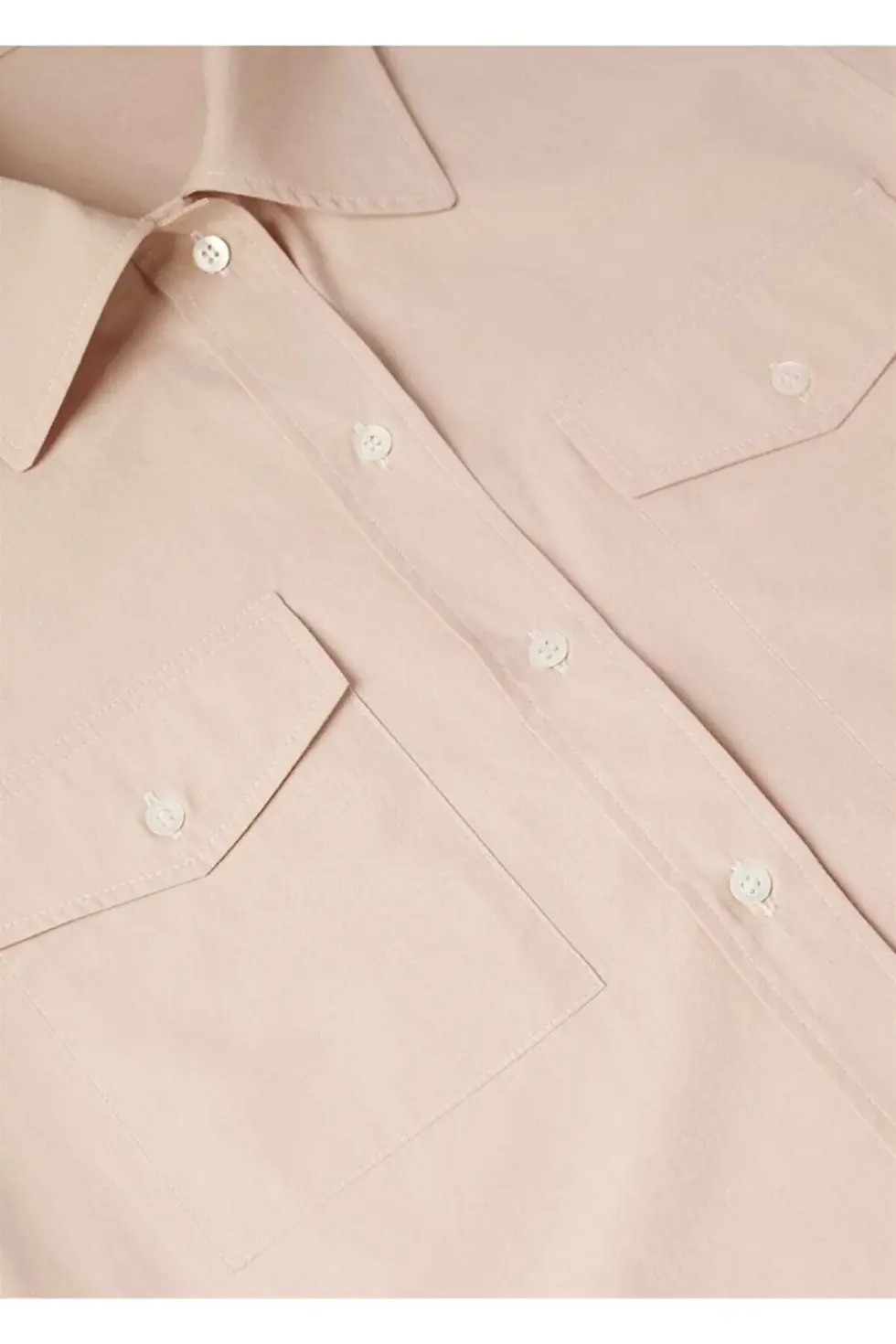 Thumbnail: MANGO Kadın Pastel Pembe Göğsü Cepli Koton Gömlek