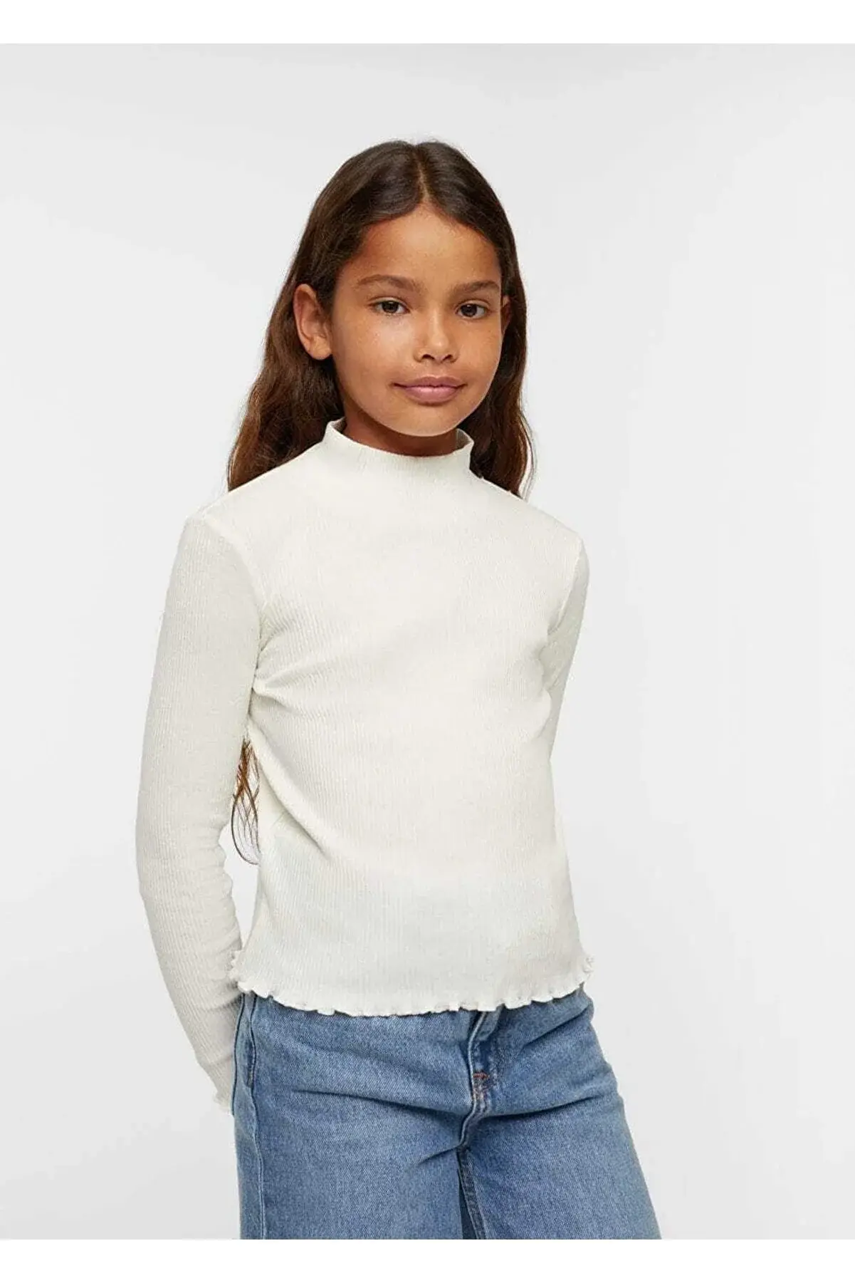 MANGO Kids Lastikli Dik Yaka Tişört