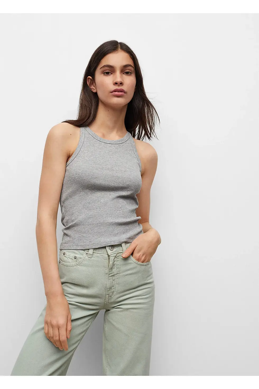 Thumbnail: MANGO Kids Kız Çocuk Açık Gri T-Shirt