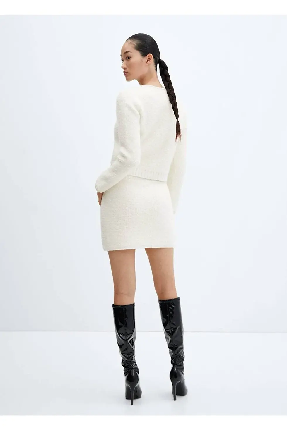 Thumbnail: Mango Kontrast Şeritli Tüvit Etek