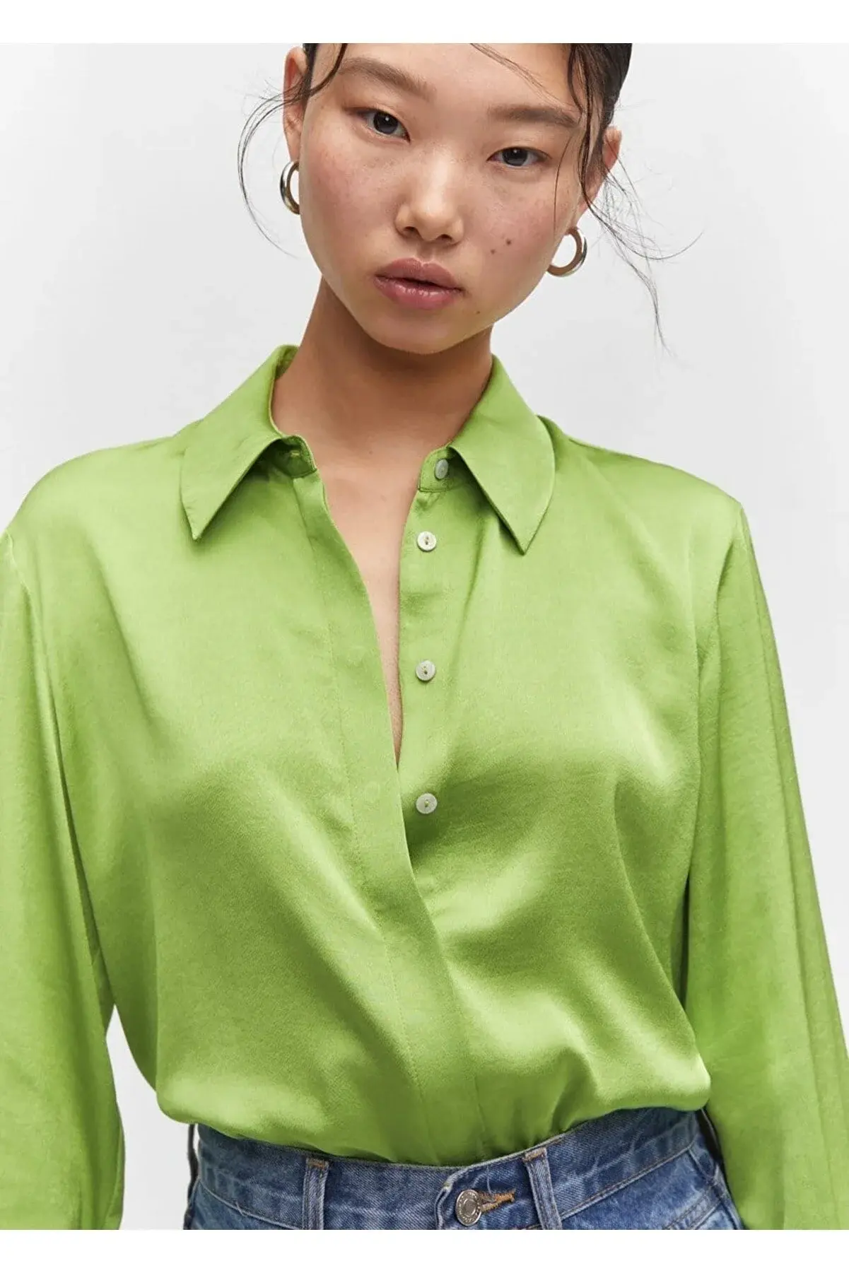 MANGO Saten dökümlü gömlek