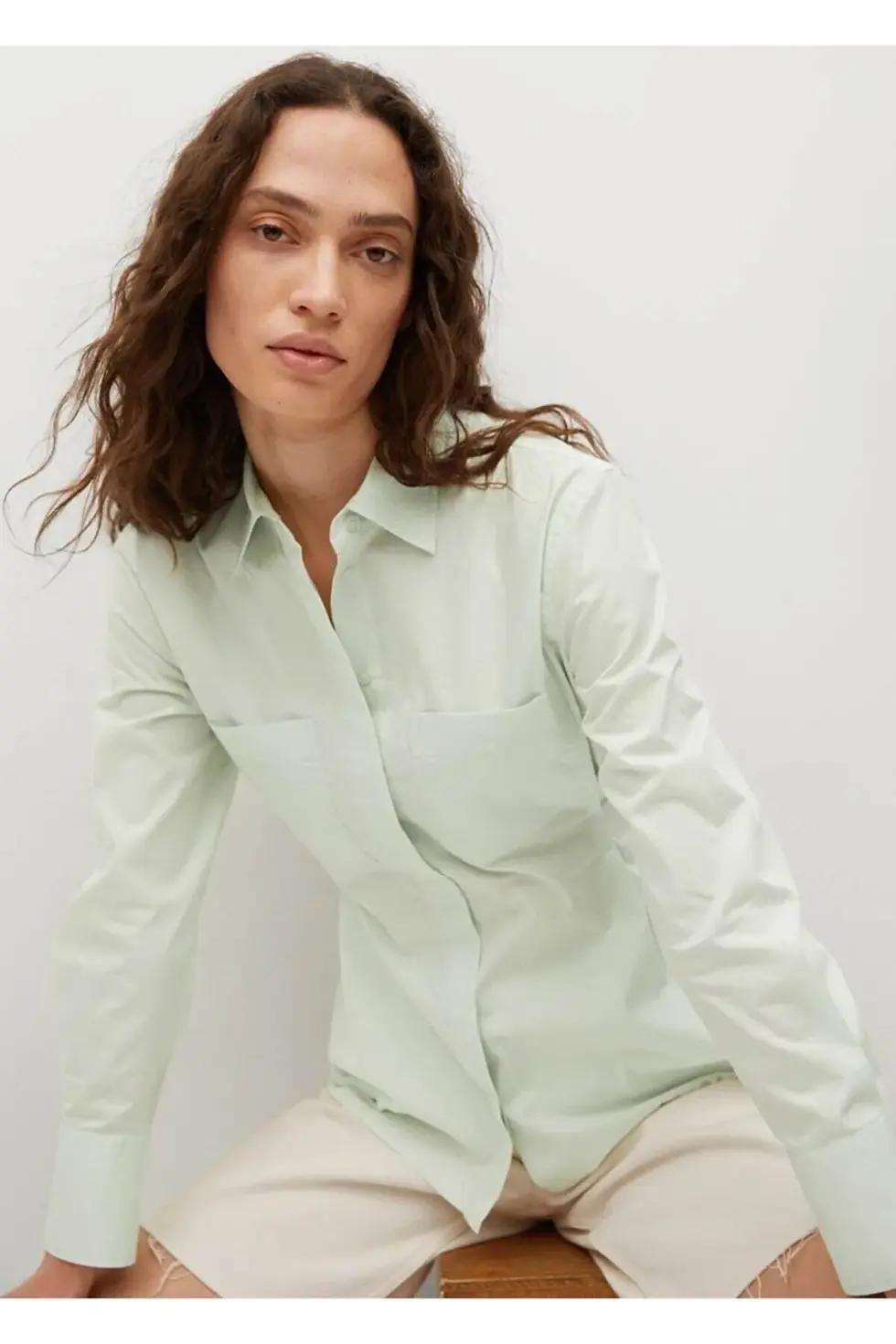 Thumbnail: MANGO Pamuklu Pilili Gömlek