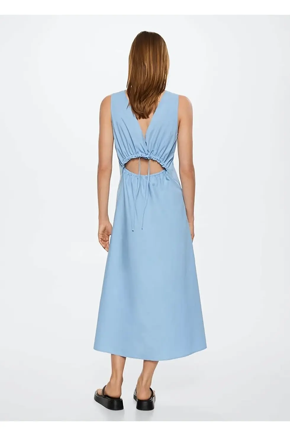 Миниатюра: Mango Yırtmaçlı Koton Elbise