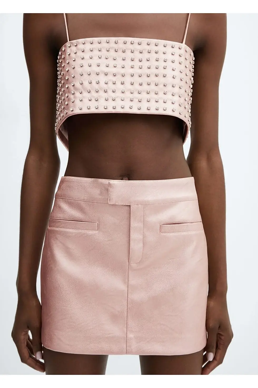 Thumbnail: Mango Metalik Deri Görünümlü Mini Etek