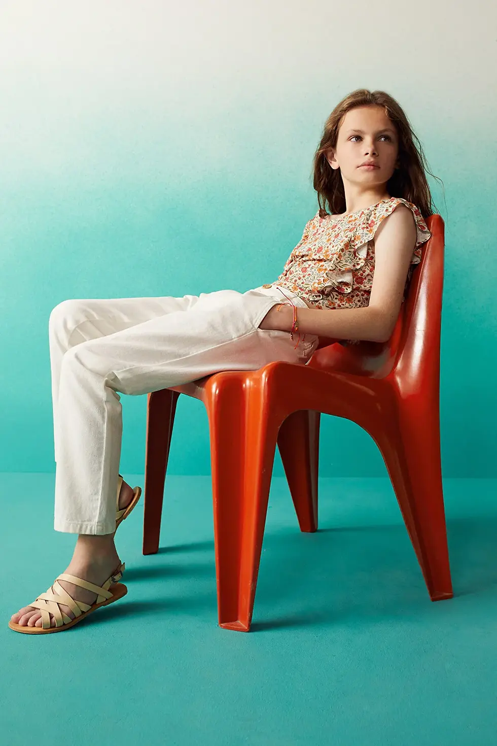 Thumbnail: MANGO Kids Kız Çocuk Natürel Pantolon