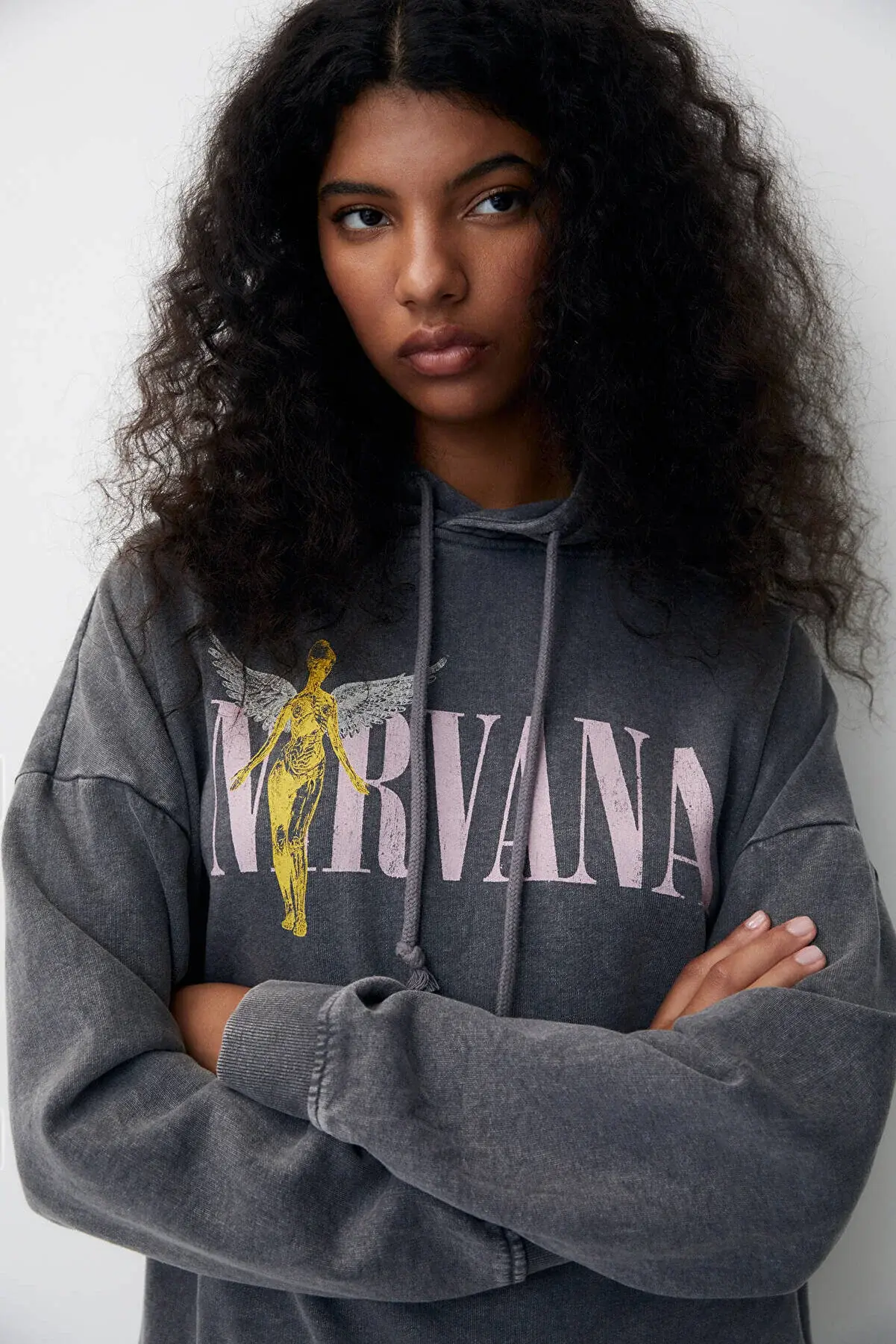 Pull & Bear Nirvana baskılı kapüşonlu sweatshirt