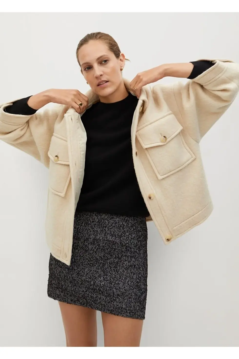 Thumbnail: Mango Kadın Gri Etek