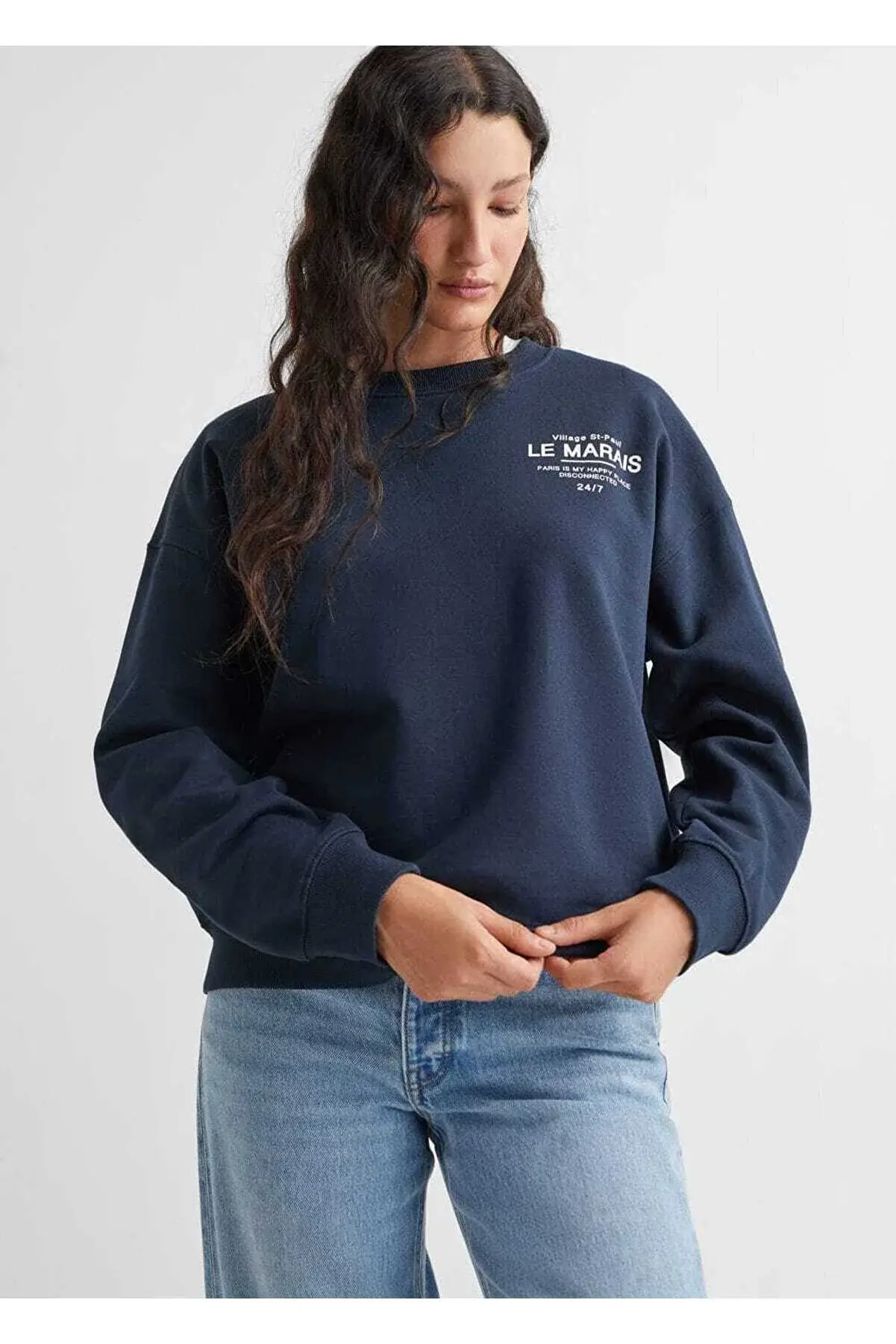 Mango Teen Desenli pamuklu sweatshirt