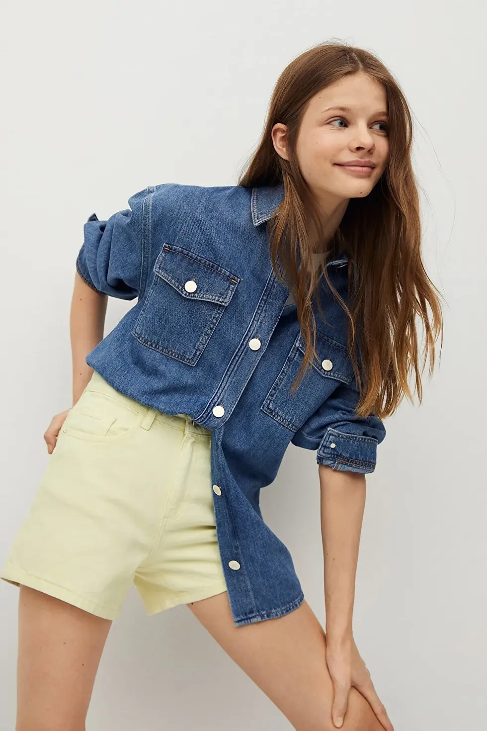 Thumbnail: MANGO Kids Kız Çocuk Neon Sarı Şort & Bermuda