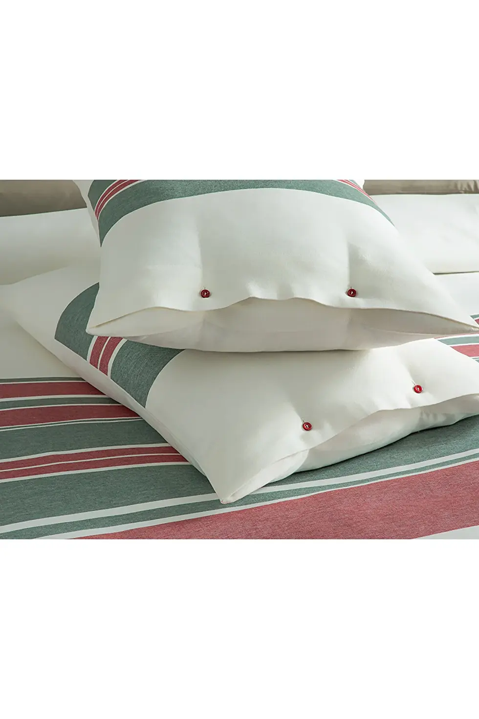 Thumbnail: English Home Cosy Stripe Winter Soft Tek Kişilik Nevresim Takımı 160x220 Cm Kırm