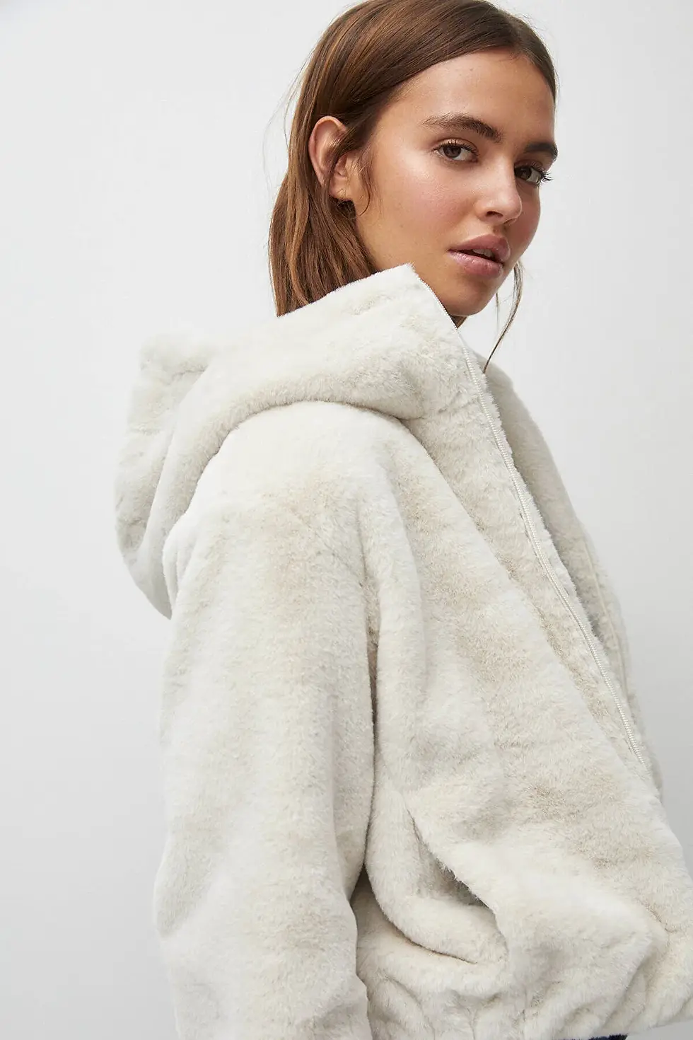 Миниатюра: Pull & Bear Kapüşonlu suni kürk mont