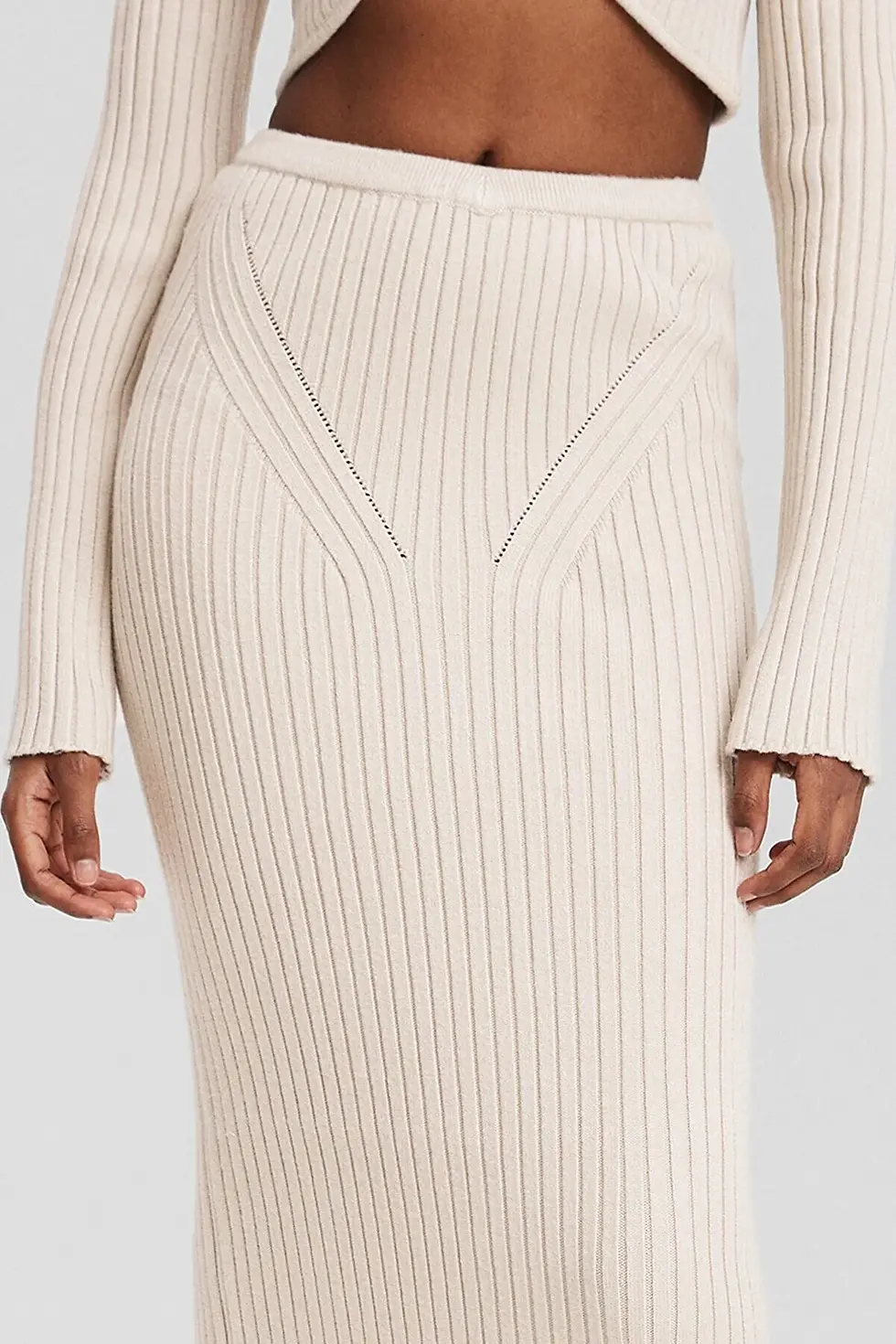 Thumbnail: Bershka Fitilli triko midi etek