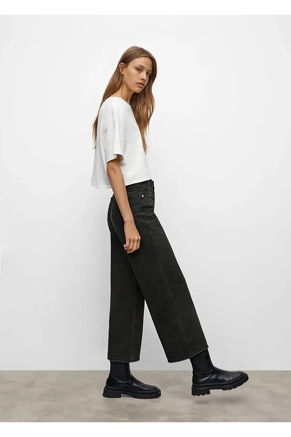 Thumbnail: MANGO Kids Kız Çocuk Siyah Denim Pantolon