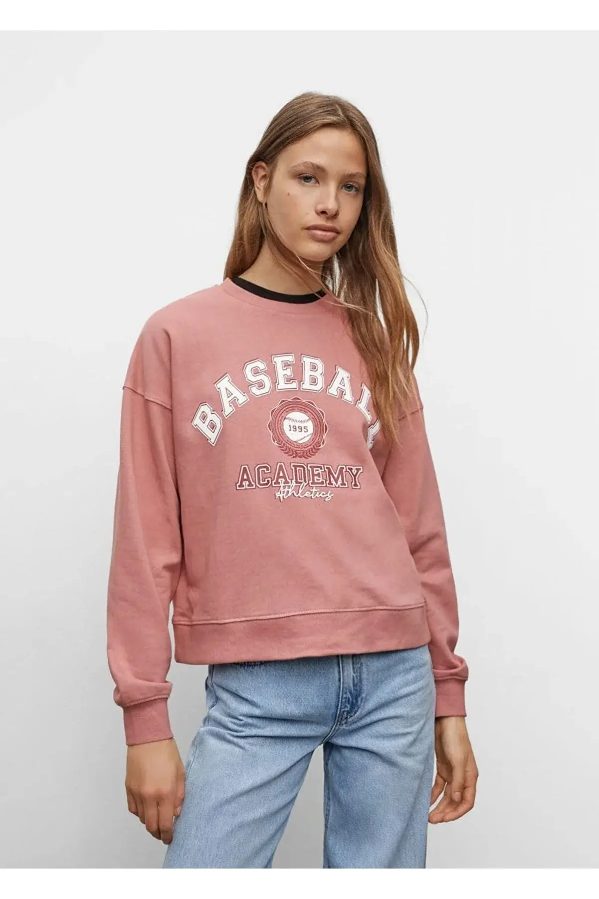 Mango Teen Desenli Pamuklu Sweatshirt
