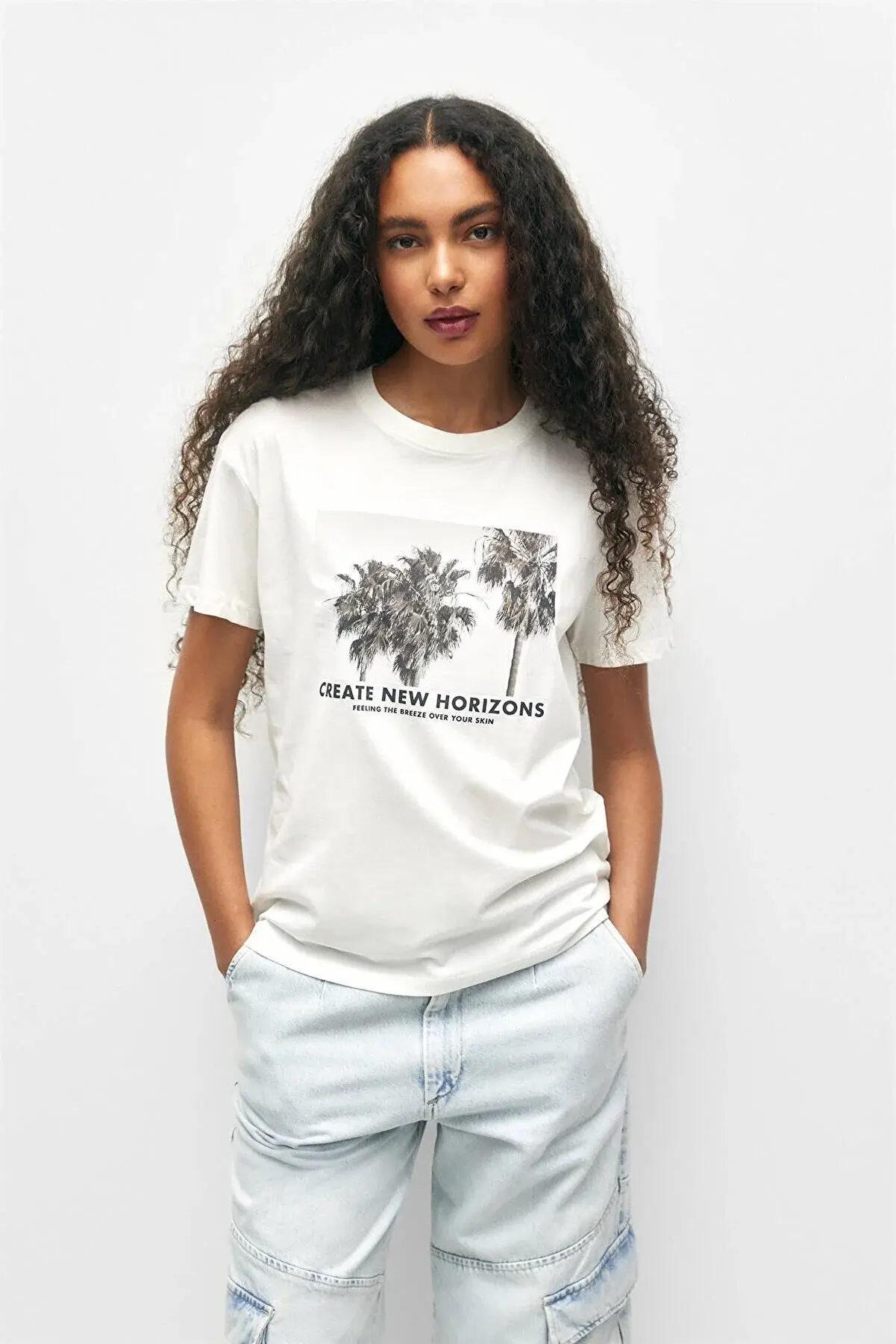 Pull & Bear Fotoğraf Baskılı Kısa Kollu T-shirt