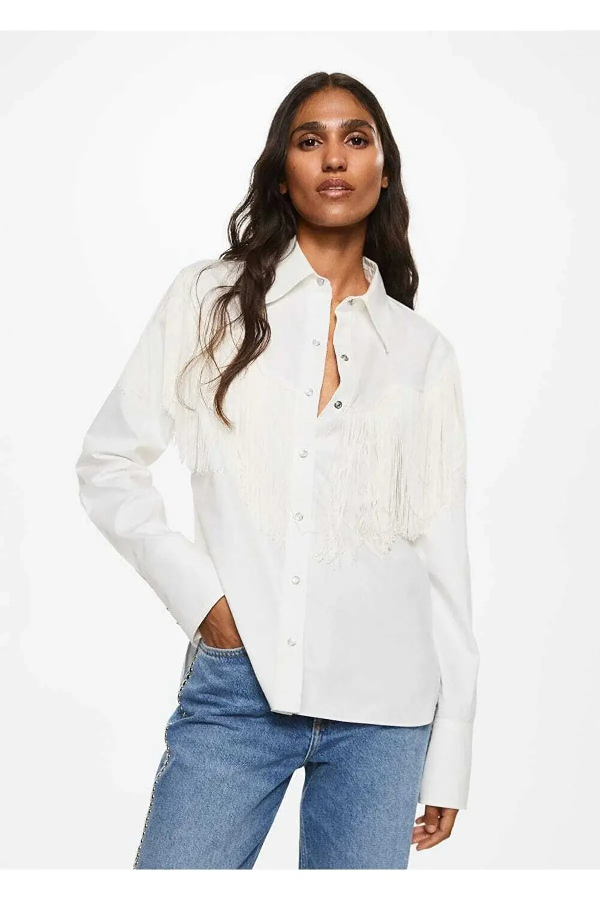 MANGO Saçak Detaylı Gömlek