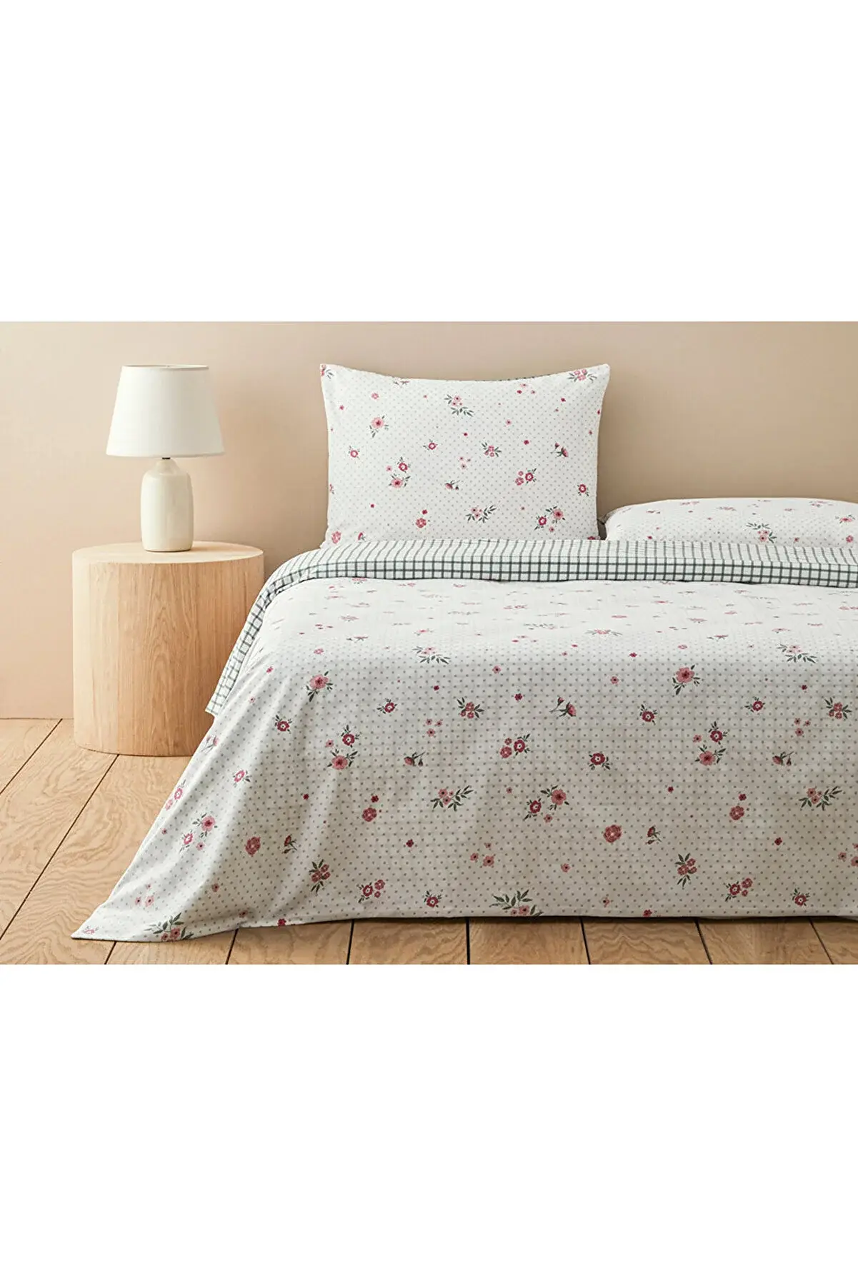 English Home Bloomy Dots Pamuklu King Size Nevresim Seti Pembe
