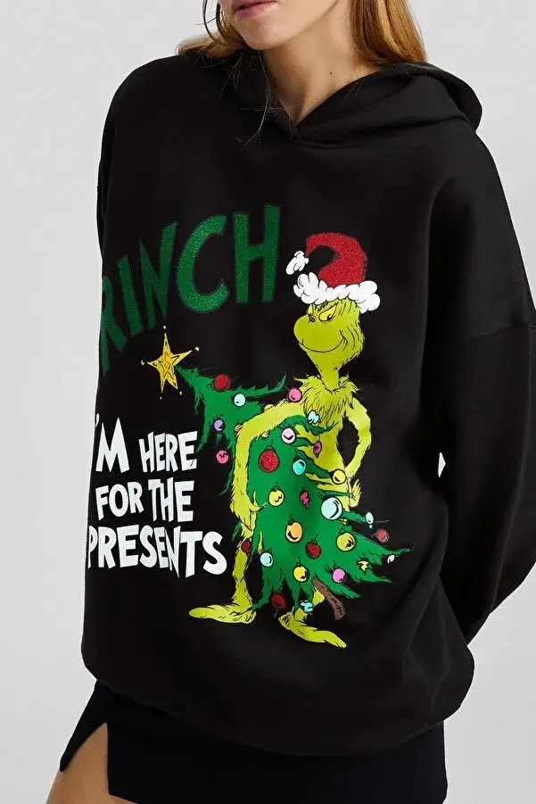 Thumbnail: Bershka The Grinch desenli kapüşonlu sweatshirt