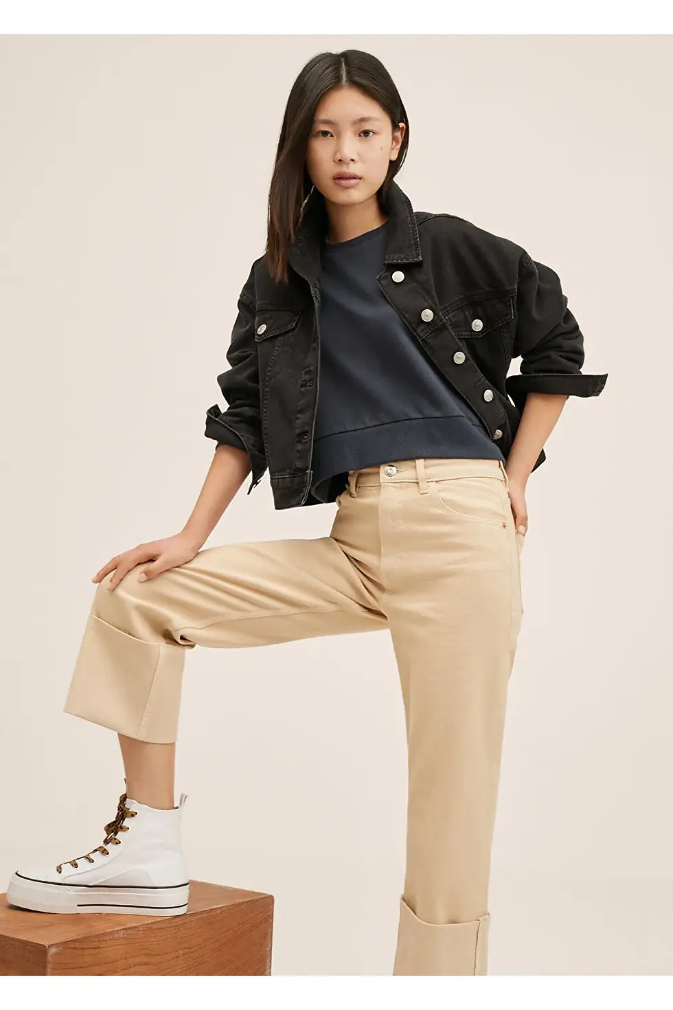 Thumbnail: MANGO Kids Kız Çocuk Bej Pantolon