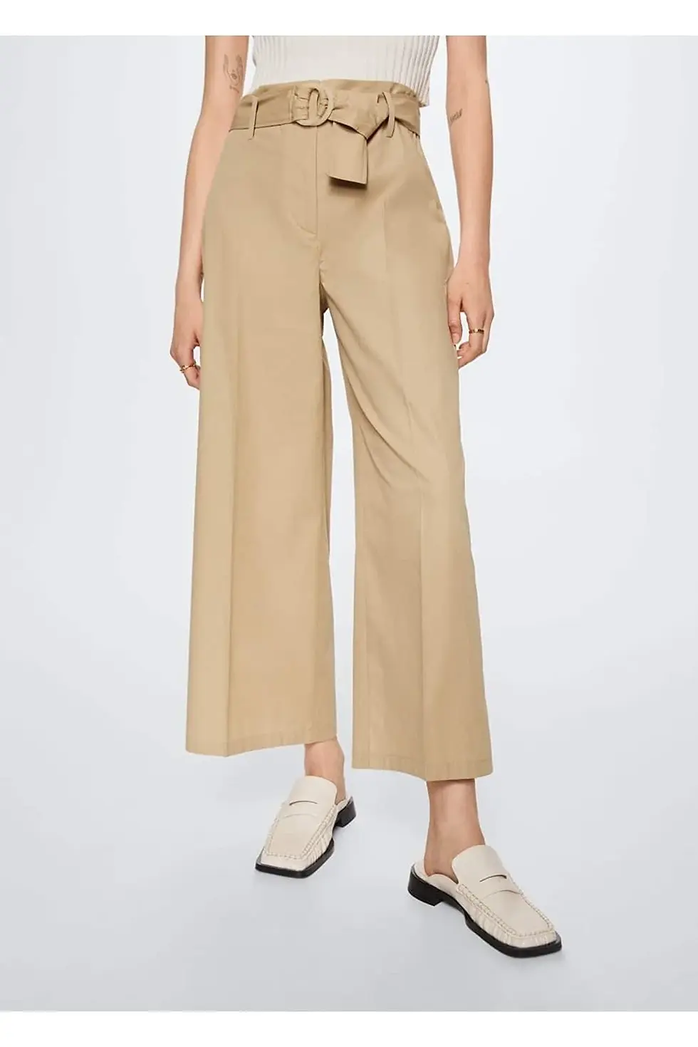 Миниатюра: Mango Kemerli Koton Pantolon