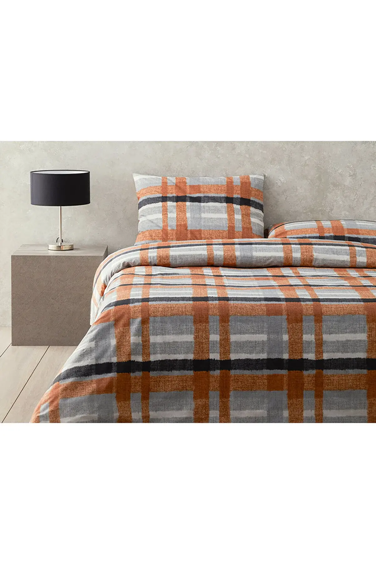 English Home Meta Check Kolay Ütülenir Çift Kişilik Nevresim Takımı 200x220 Cm T