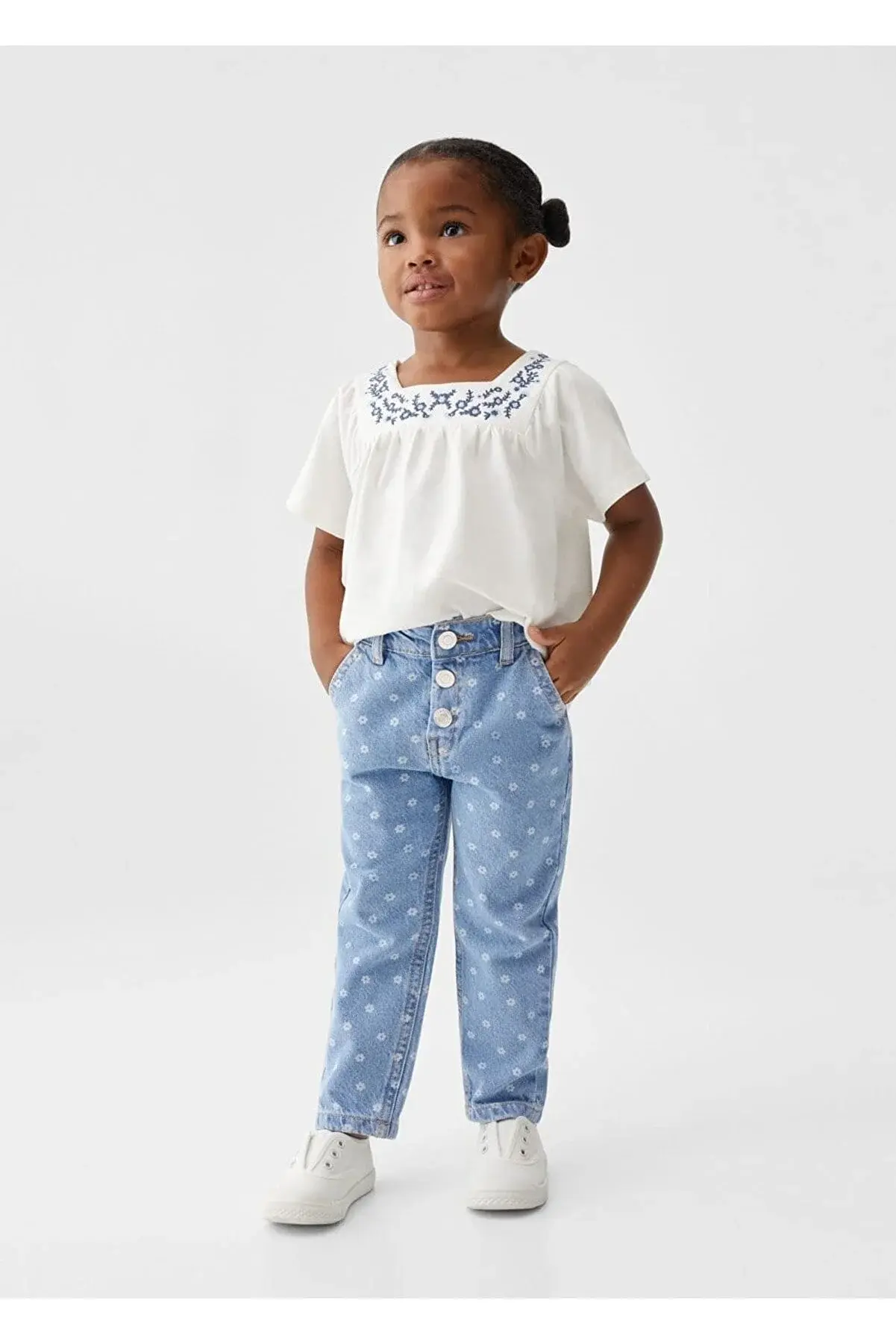 MANGO Baby Yakası Işlemeli Tişört