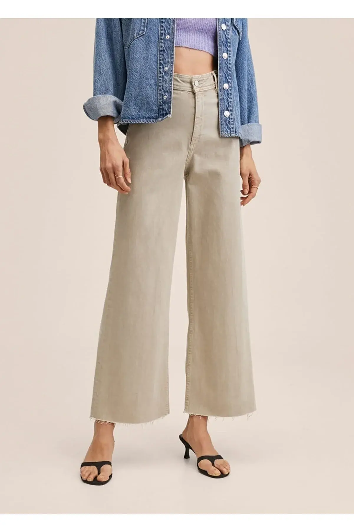 Mango Yüksek Bel Culotte Jean Pantolon