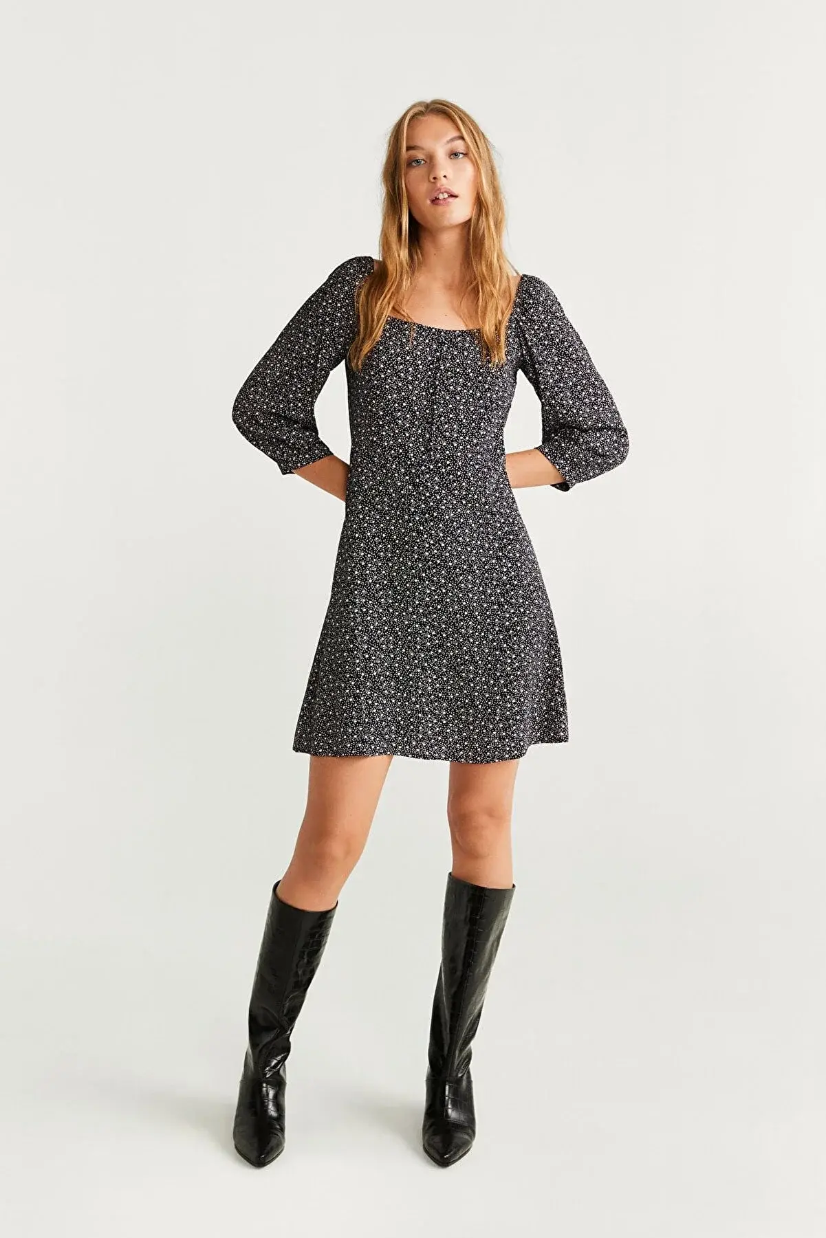 Mango Kadın Kırık Beyaz Elbise