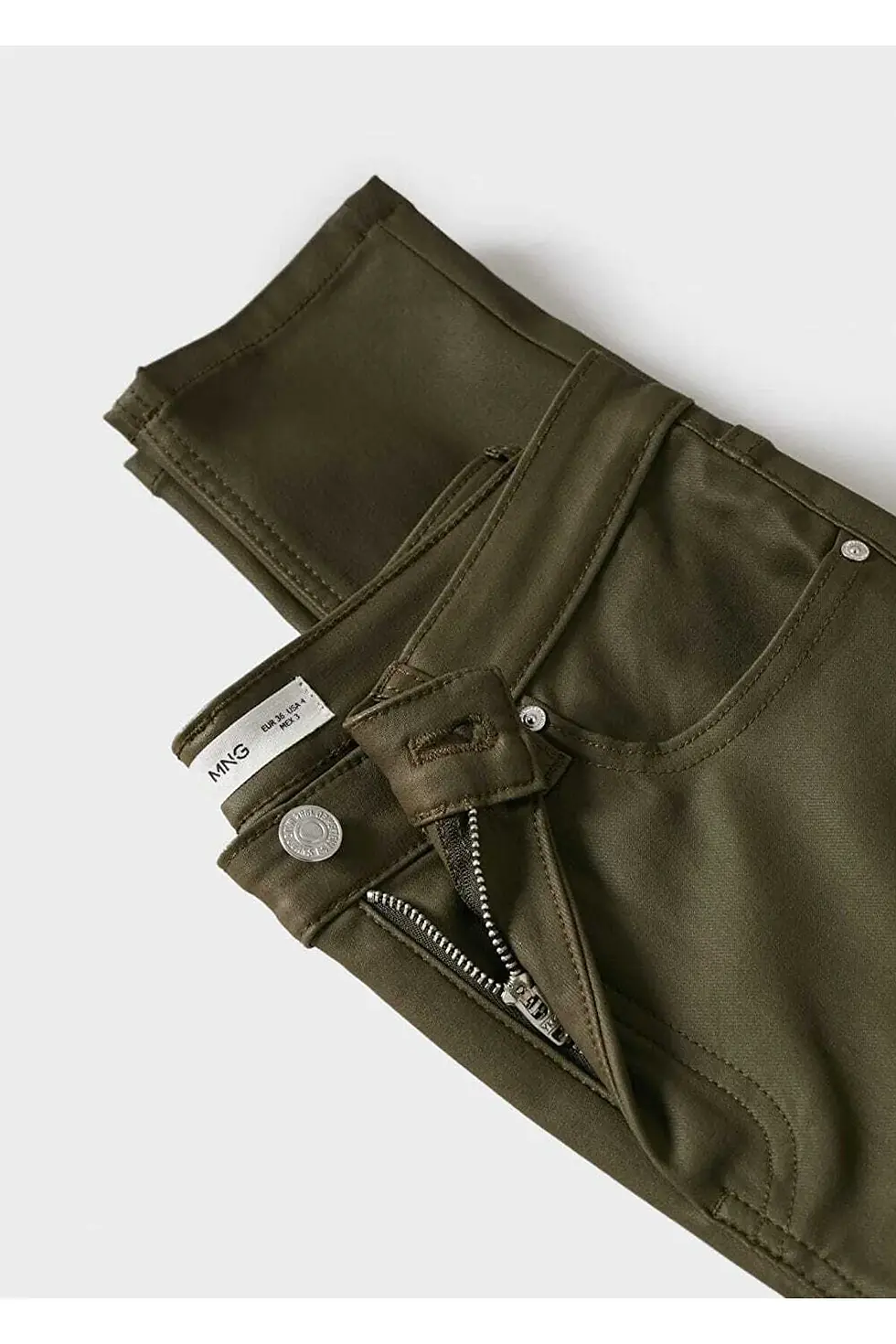 Миниатюра: Mango Deri Görünümlü Kısa Paçalı Isa Jean Pantolon