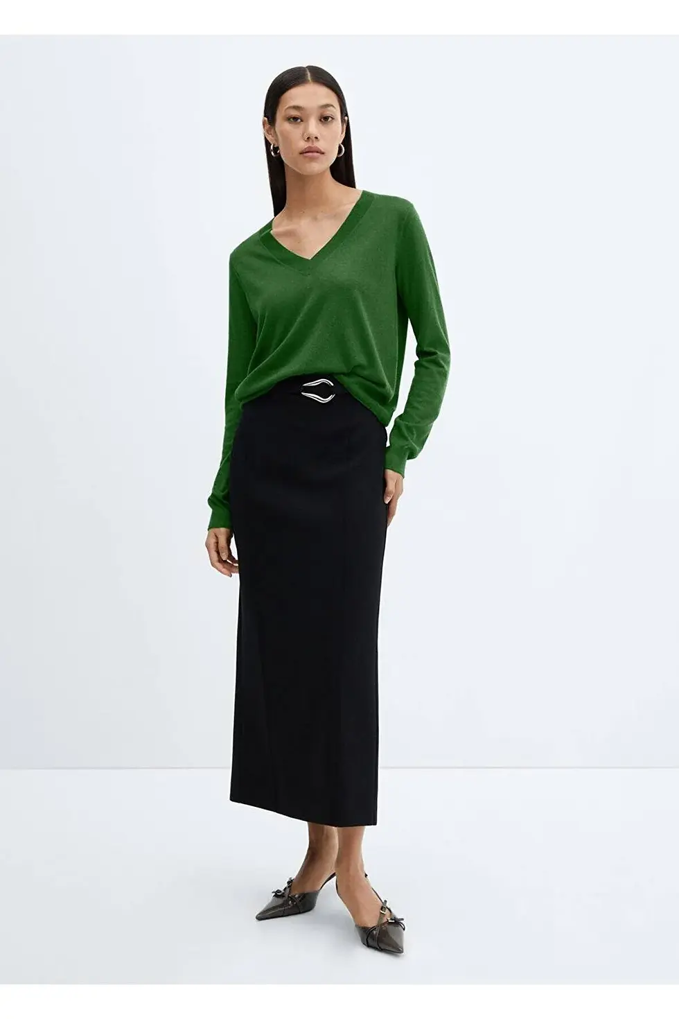 Thumbnail: Mango V yaka ince triko kazak