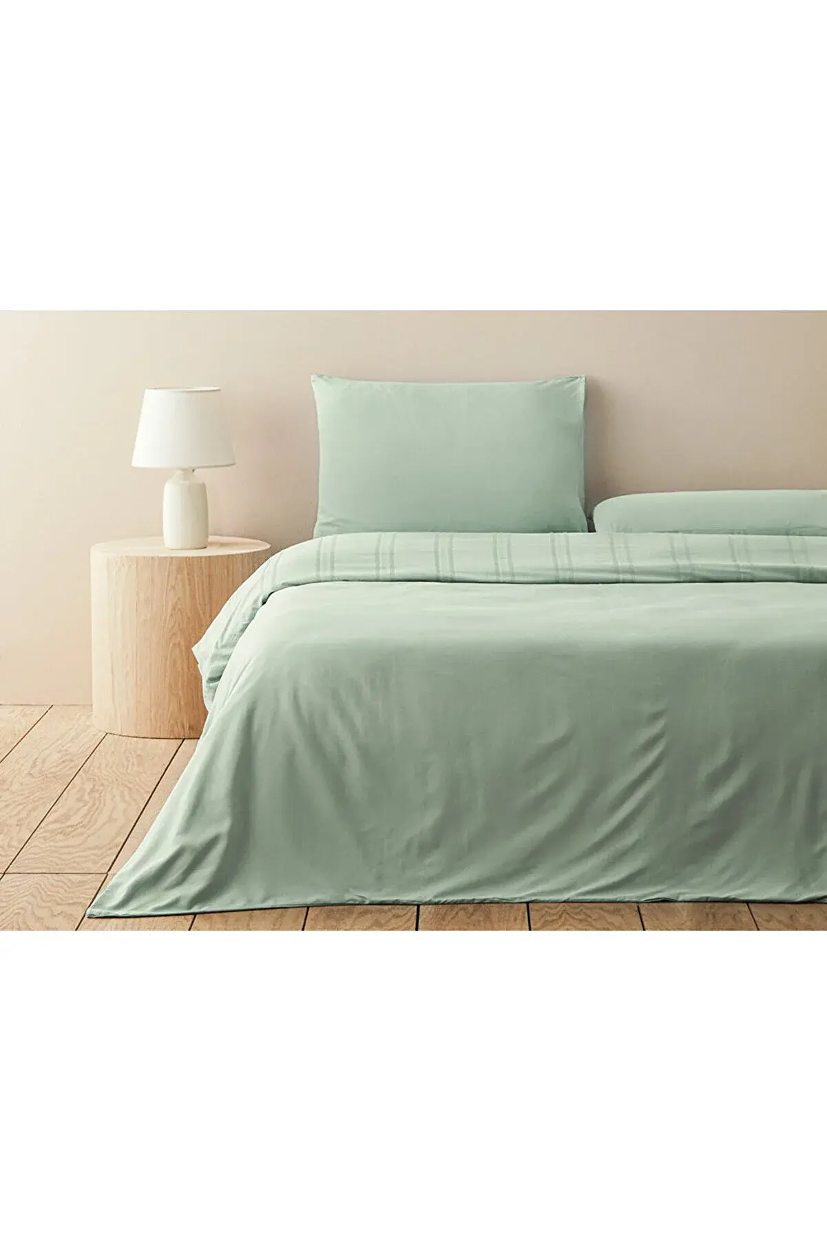 English Home Fancy Premium Soft Cotton Tek Kişilik Nevresim Takımı Seledon