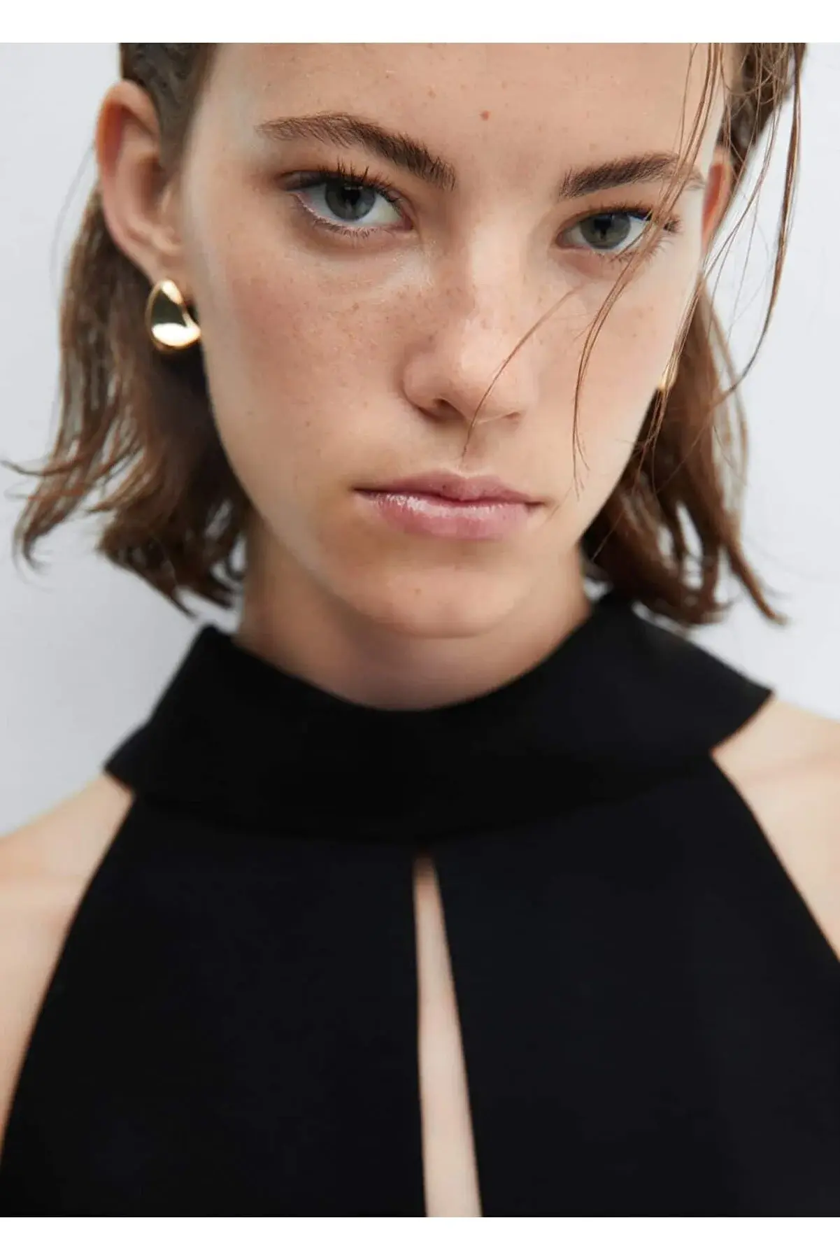 Mango Kurdeleli halter yakalı elbise