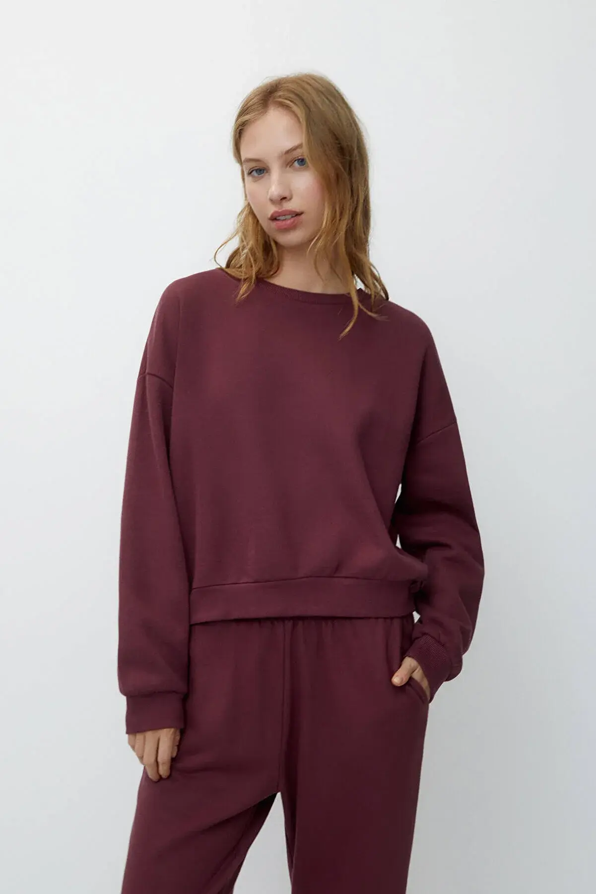 Pull & Bear Bisiklet yaka basic sweatshirt