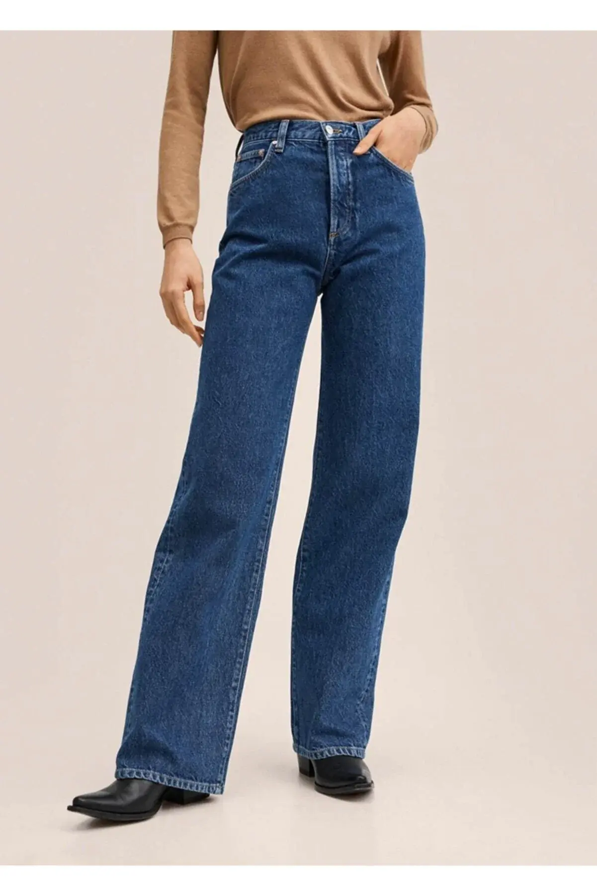 Mango Düz Kesimli Yüksek Bel Jean Pantolon