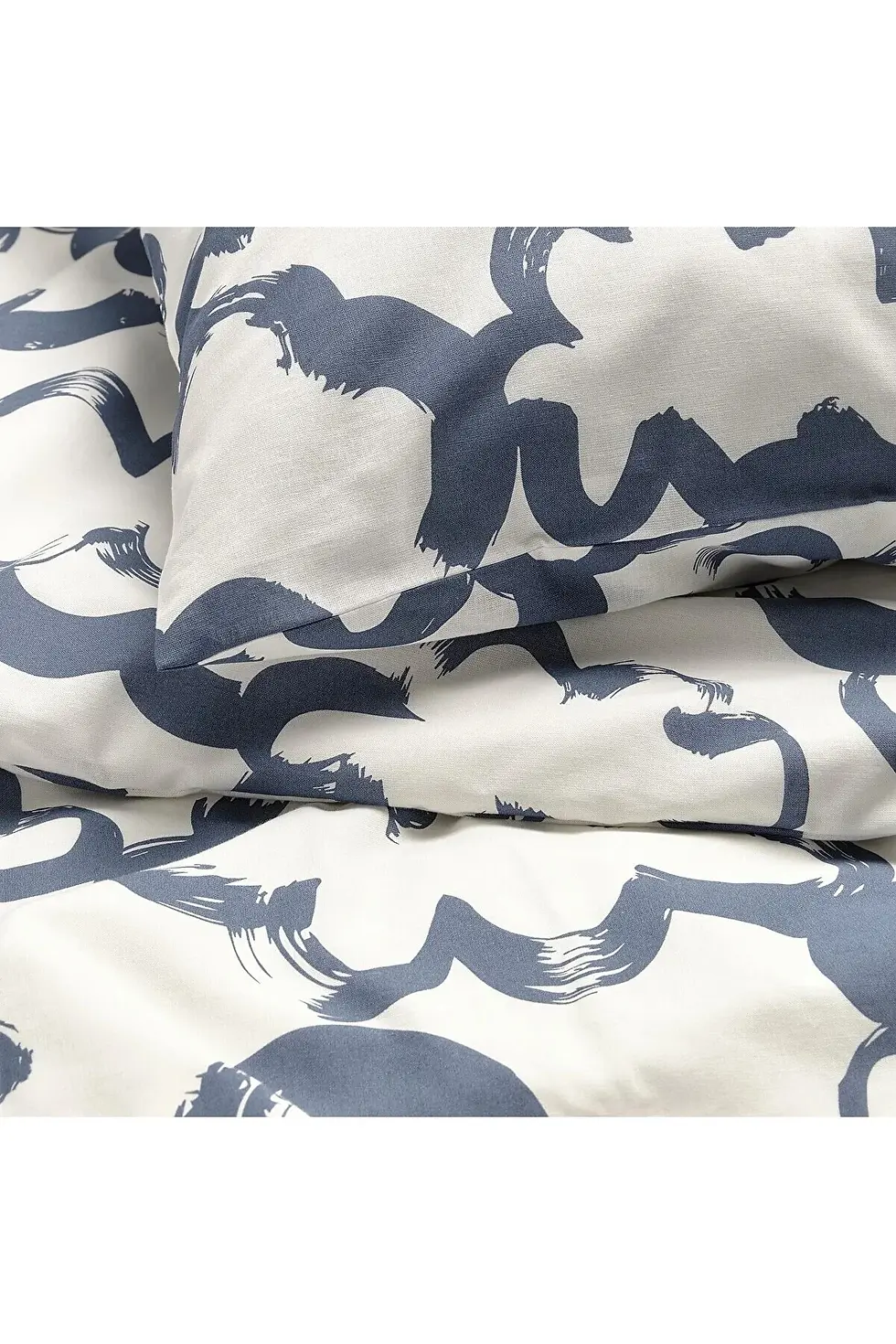 Миниатюра: IKEA EKPURPURMAL tek kişilik nevresim seti, beyaz-mavi, 150x200/50x60 cm