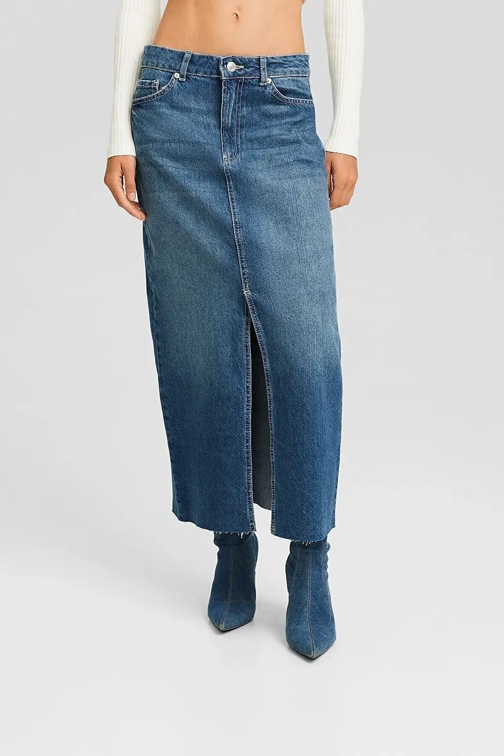 Thumbnail: Bershka Uzun denim etek