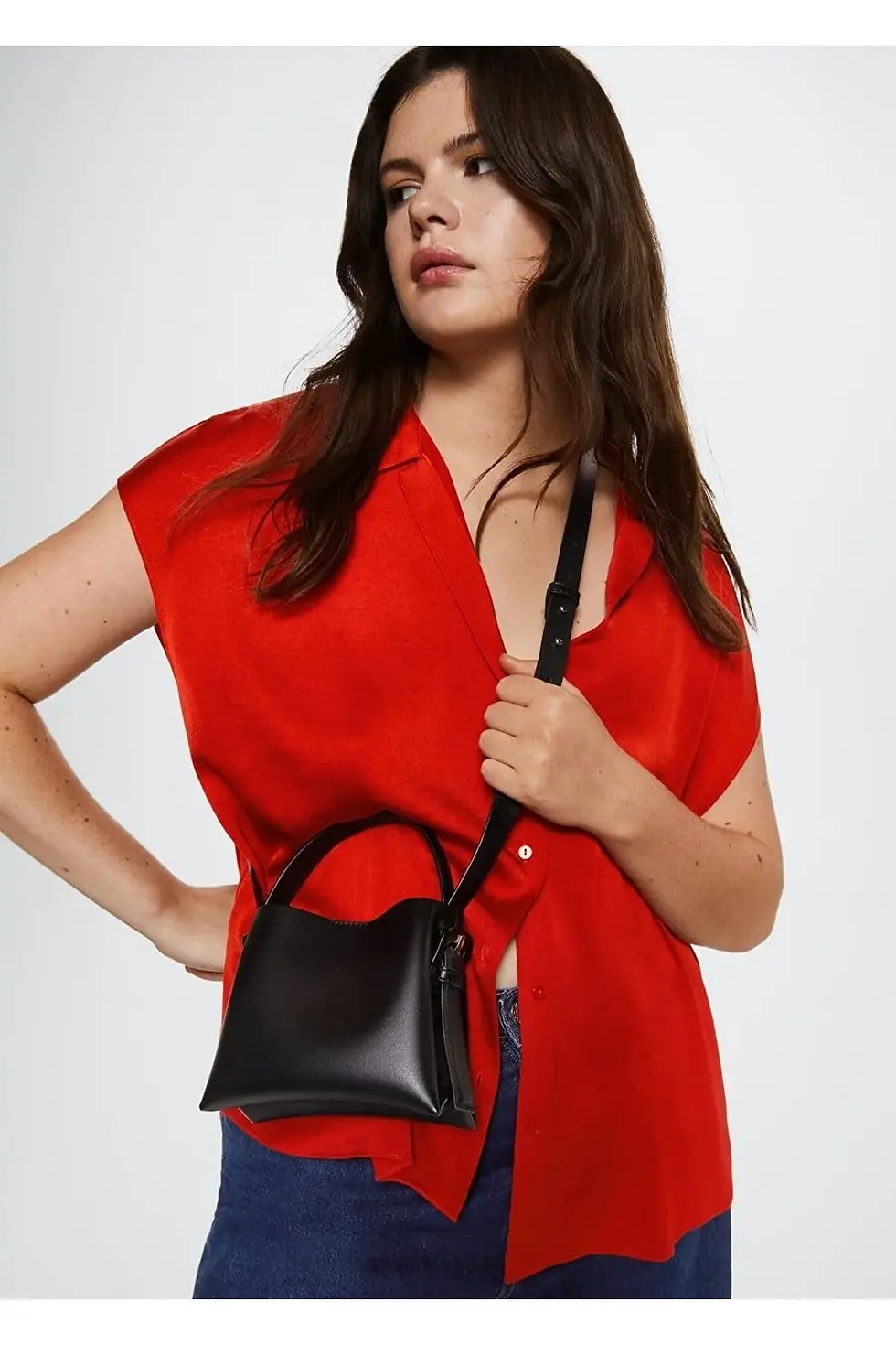 Thumbnail: MANGO Saten Dökümlü Gömlek