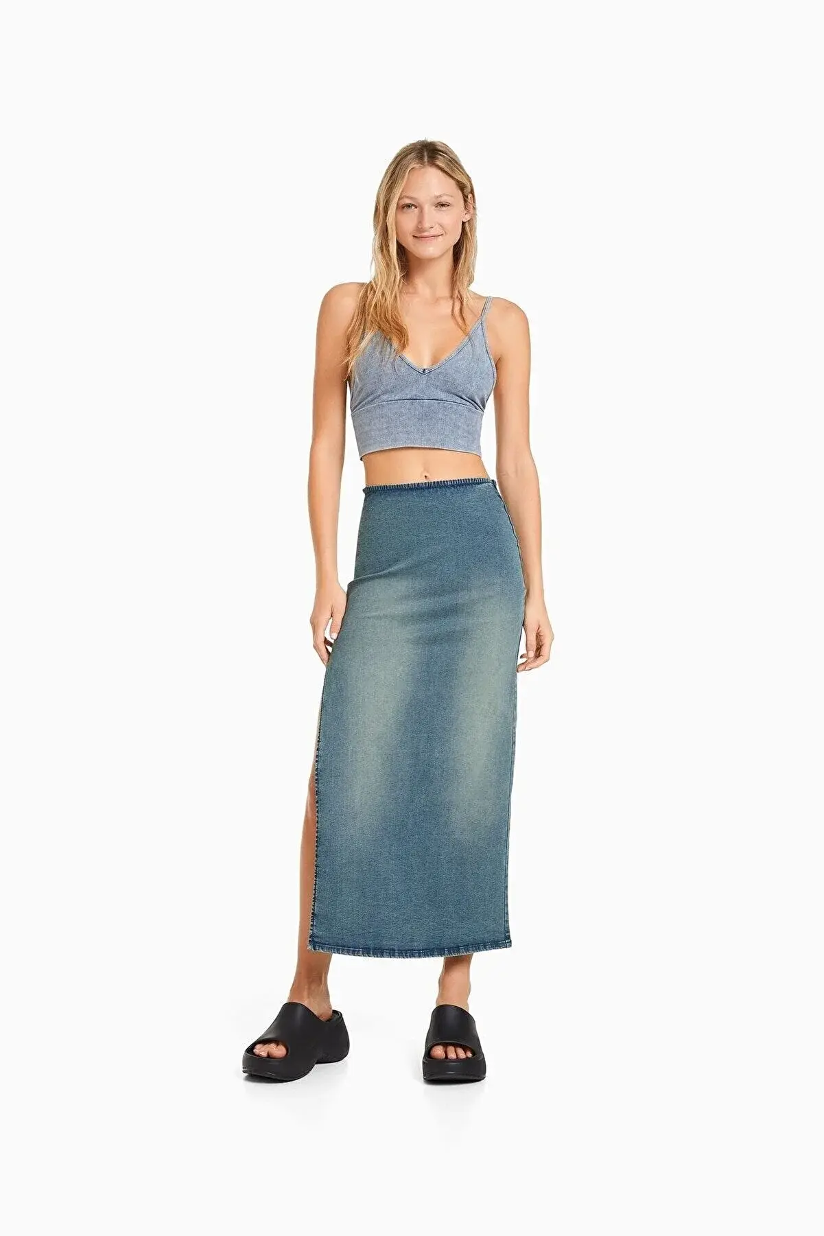 Bershka Rahat denim midi etek