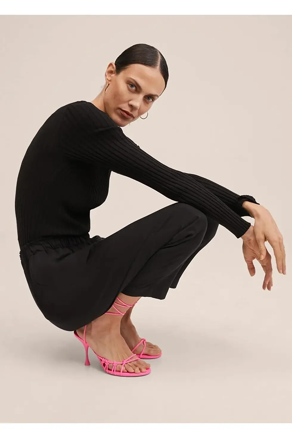 Thumbnail: Mango  Beli Elastik Cropped Pantolon