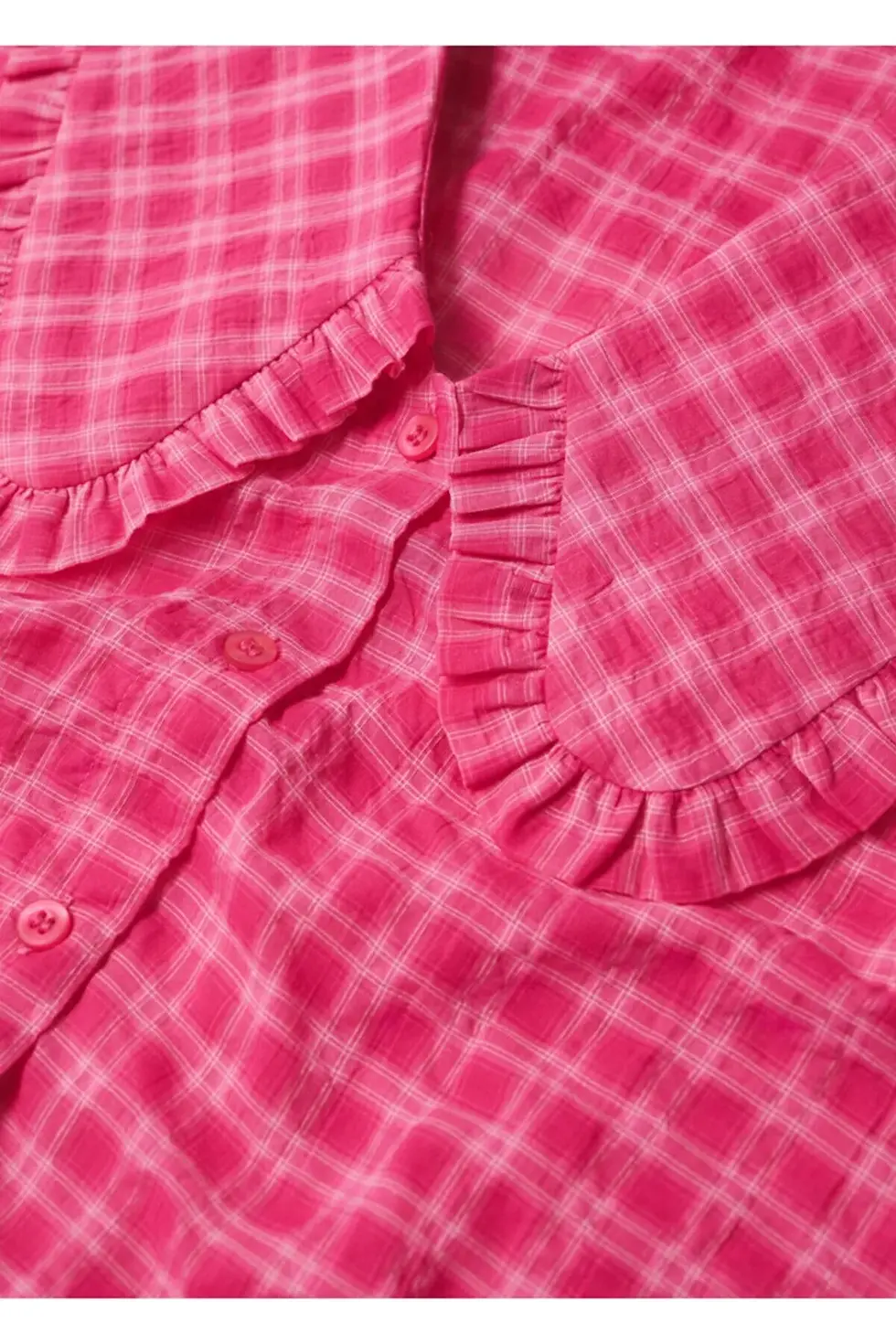 Thumbnail: MANGO Kadın Fuşya Bebe Yaka Pamuklu Gömlek