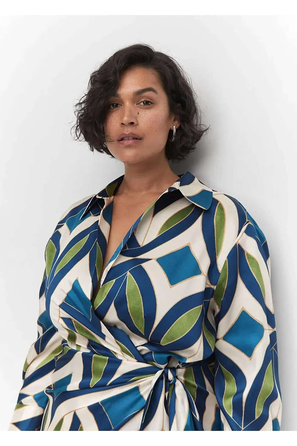 Миниатюра: Mango Desenli saten elbise